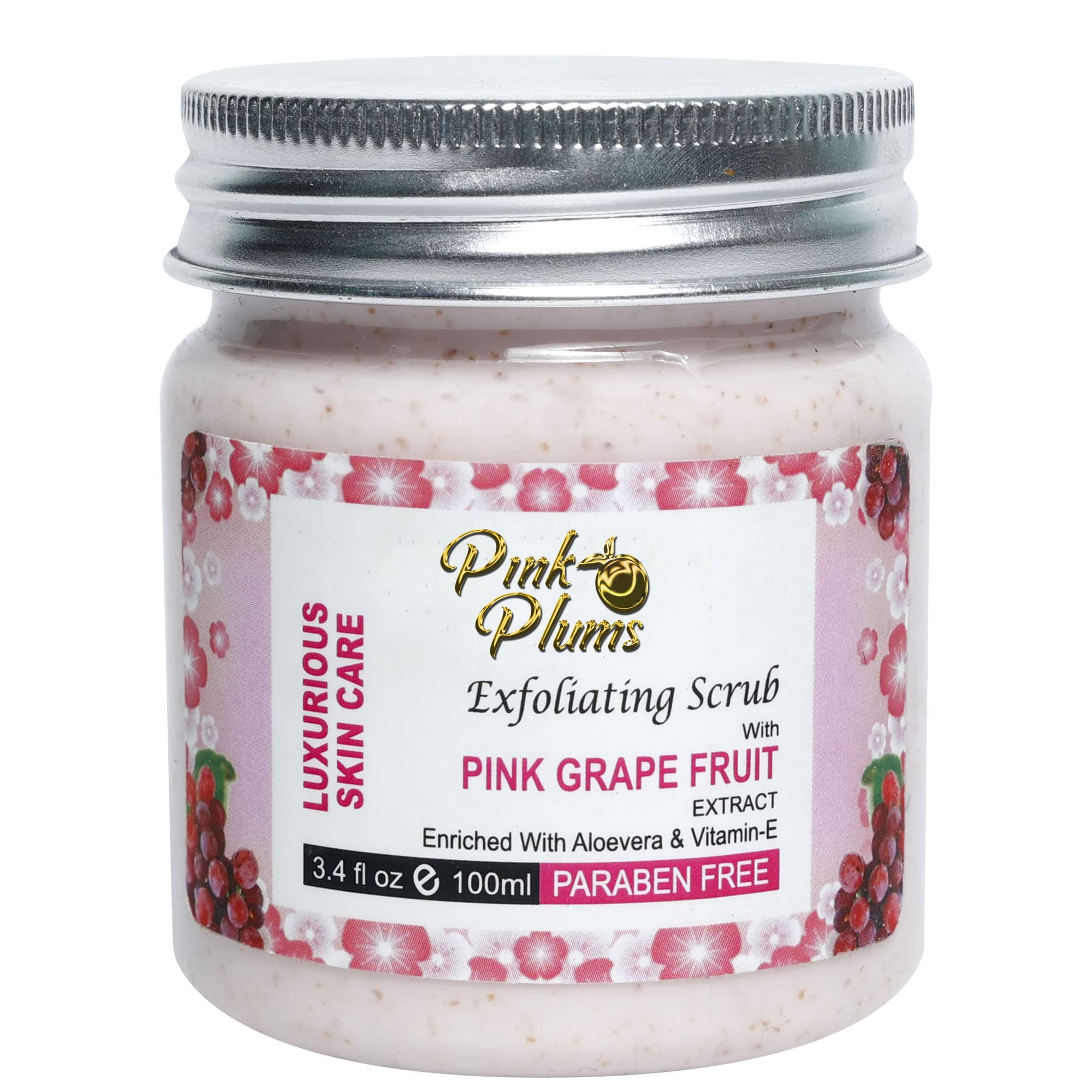 Pink Plums 100 ML Exfoliating Scrub Pink Grape Fruit For Specification Moisturize & All Skin Types