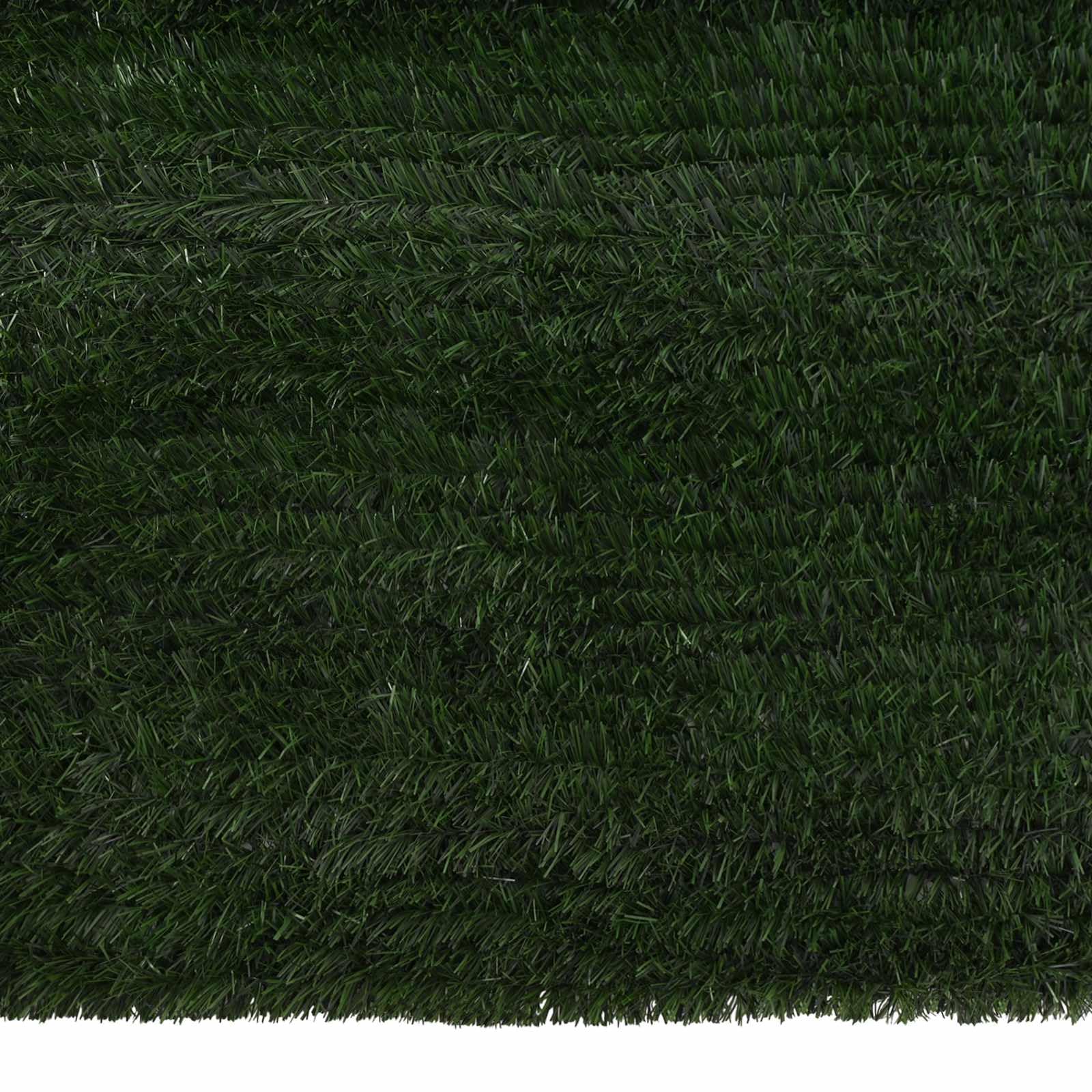 Sztuczne ogrodzenie ciemnozielone z PCW i stali, 1 x 3 m, odporne na promieniowanie UV, stabilny rdzeń z drutu, naturalny wygląd do ogrodu, na taras, ochrona przed wzrokiem i dekoracyjne