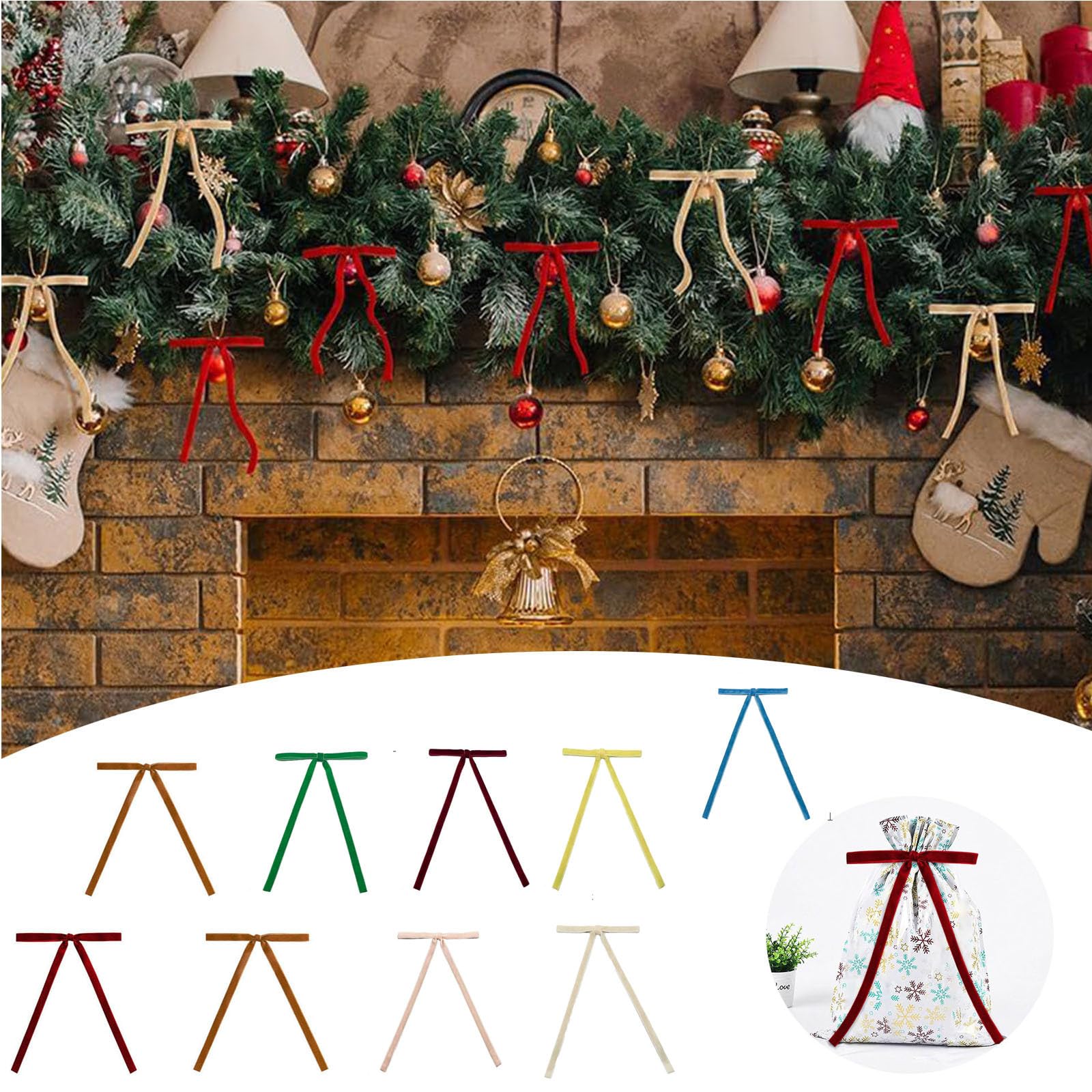 Dempiire 24 Pcs Velvet Christmas Bows for Christmas Tree Rustic Crafts Gift Bows Vintage Velvet Ribbon Bows for Xmas Home Outdoor Indoor Wedding Christmas Tree Wreath Bow (Wine)