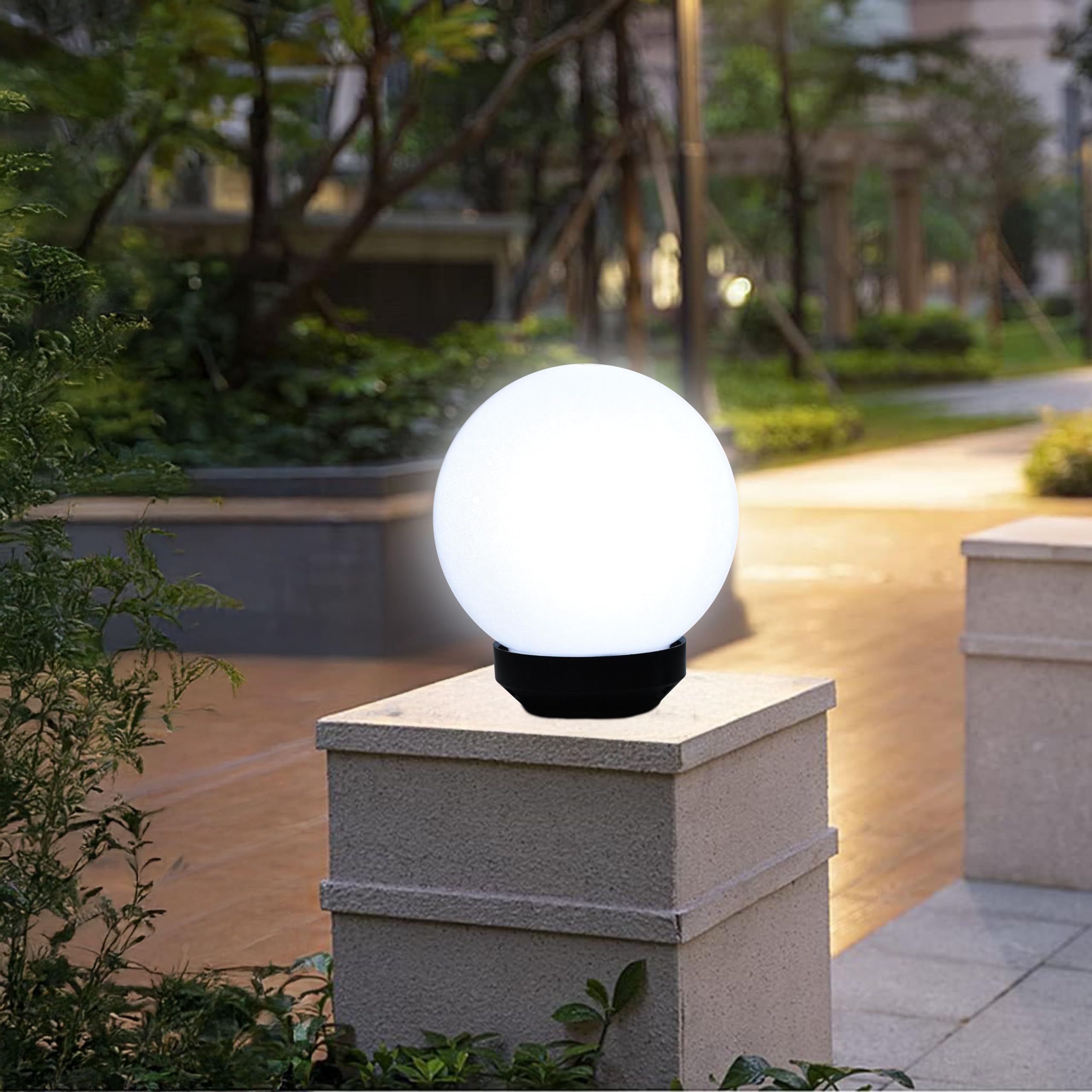 Forus Gate Lamp, Unbreakable Polycarbonate 20CM | Waterproof B22 White Globe Light for Outdoor, Main Gate, Pillars, Poles, Garden & Home | Moon Shape Outdoor Decorative Lamp | 2-Year Warranty | 1 Pc-image-26