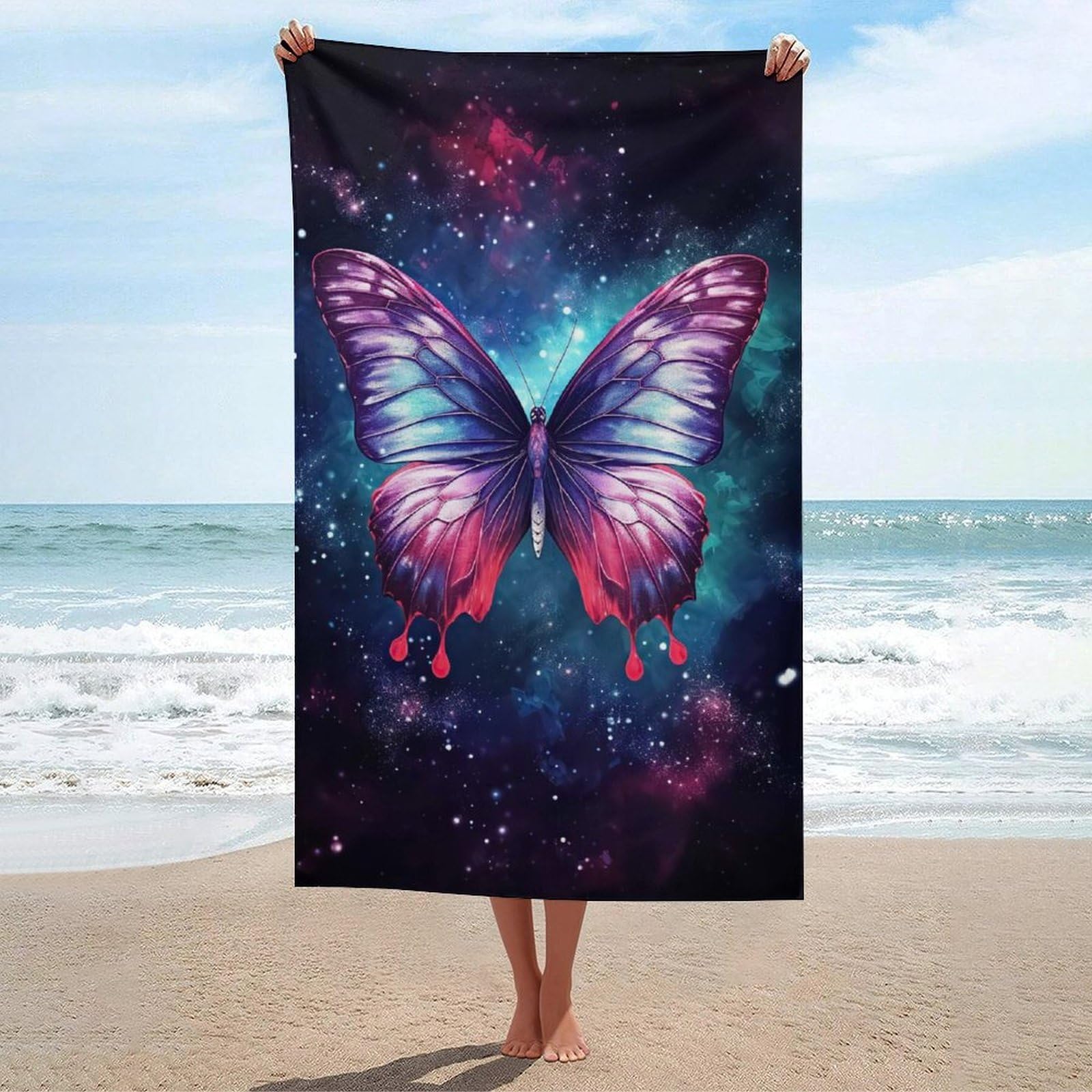 Serviettes de plage Magical Butterfly idéales pour le camping et la douche