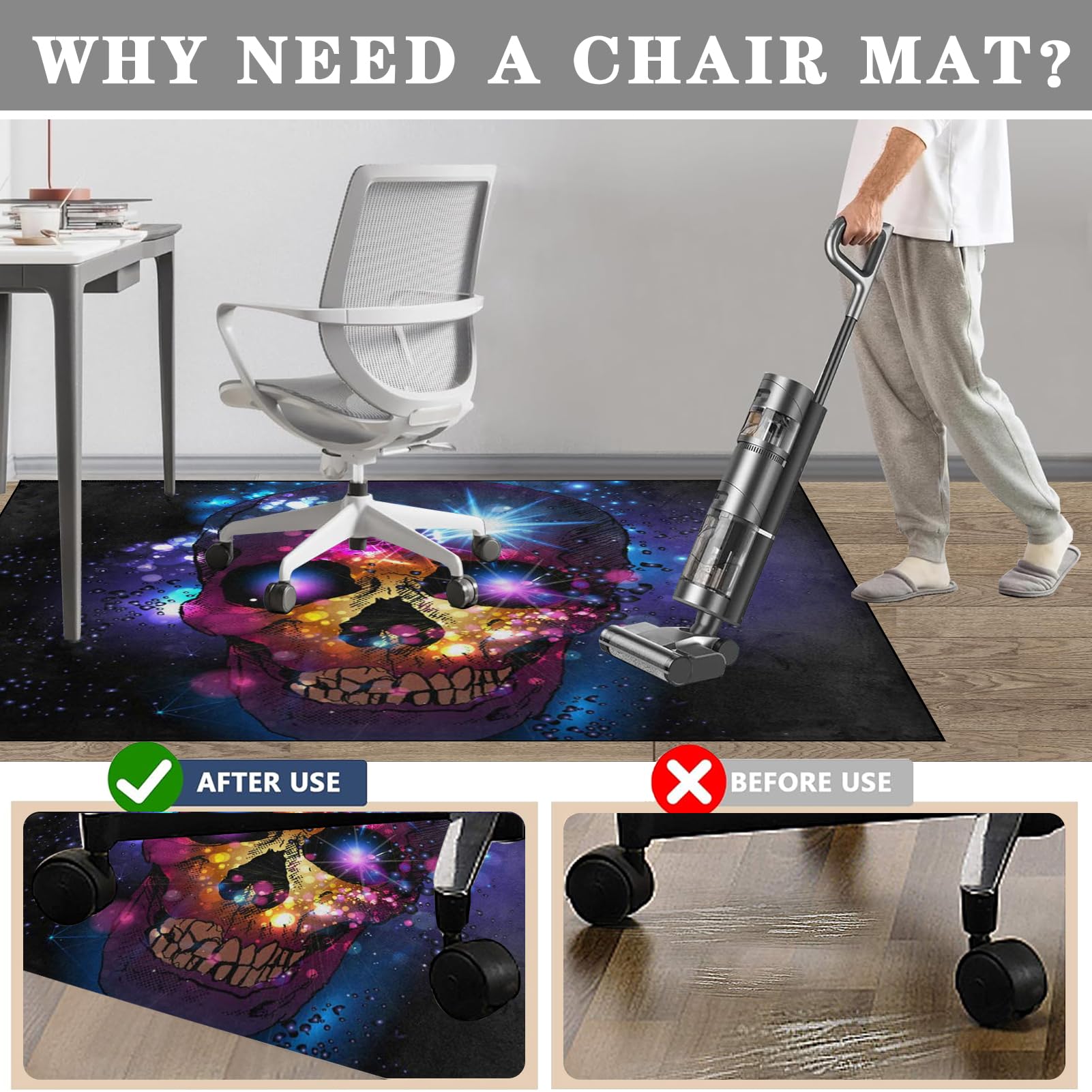 Tappeto Salvapavimento Antiscivolo Tappeto per Sedia Ufficio Gaming 90 x 140 cm Tappetino per Pavimenti Tappetini per Sedia da Ufficio Tappetino Pavimenti per Parquet Gaming Tappeto Sedia