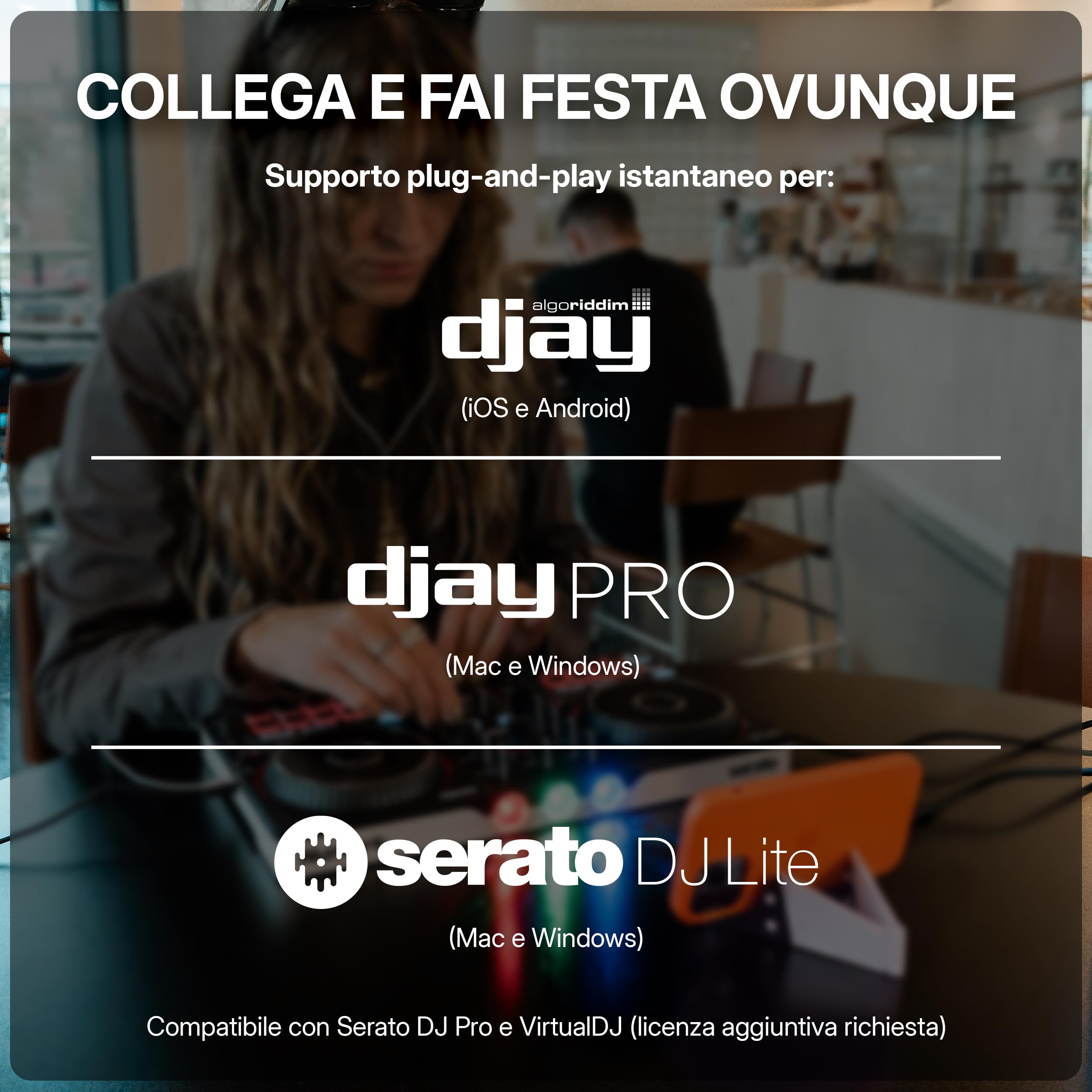 Numark Party Mix III Controller DJ Bluetooth con Luci Integrate | Beat Assist, Smart Fader, 16 pad, mixer DJ 2 deck, controllo Stems, USB-C, Serato DJ Lite e Algoriddim djay inclusi