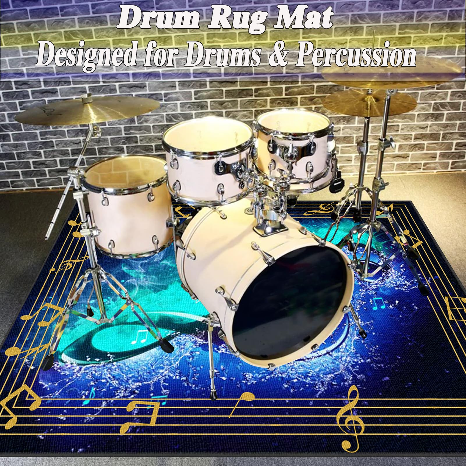 Trommel Teppich Schlagzeugteppich Schallschutz Drum Teppich Akustik Schlagzeug Teppich Professionelles rechteckiges Elektronisches Jazz Schlagzeug Kit Drumteppich für Studio, Wohnung 180 x 140 cm