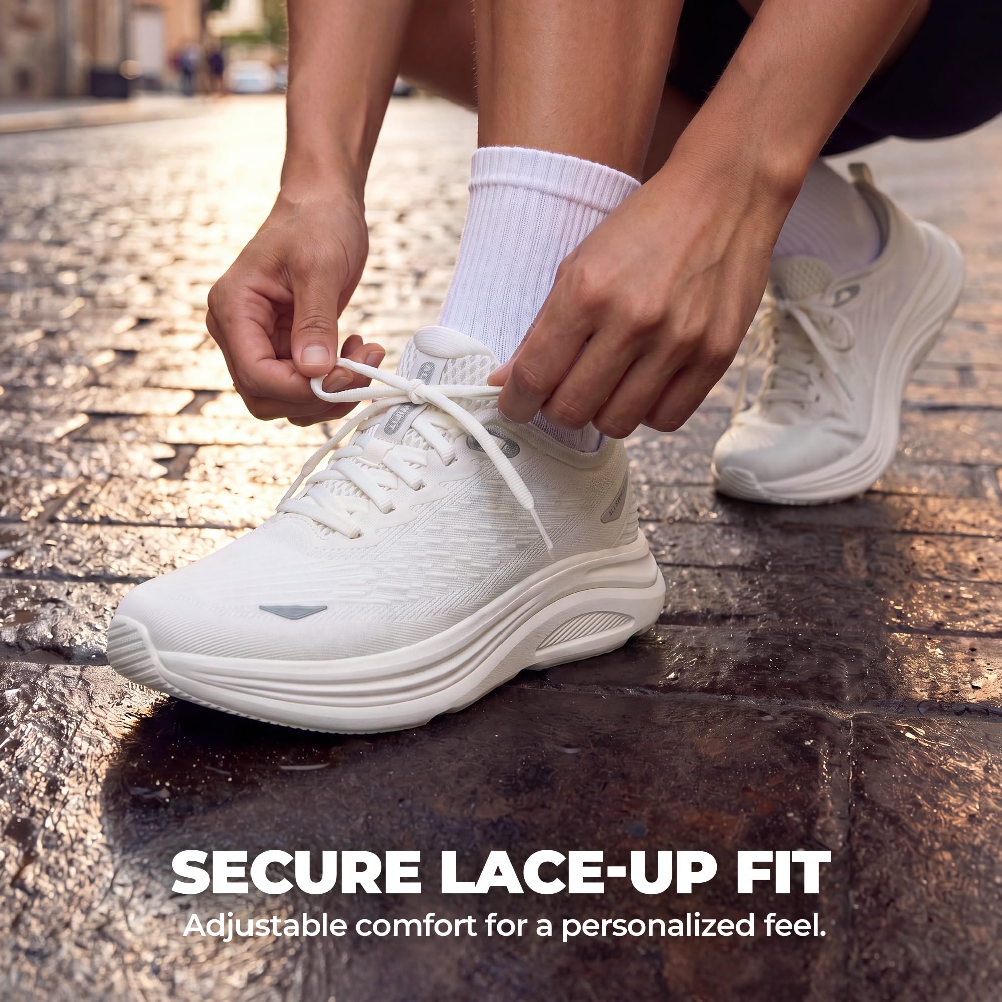 ALLSWIFIT Damskie buty do chodzenia amortyzowane wsparcie łuku do biegania wygodne oddychające lekkie siłownia trening sportowe trampki na co dzień