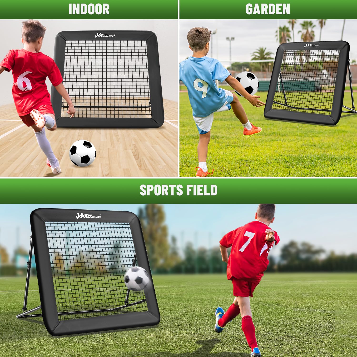JASCOPRO Filet de Rebond de Football, Cible de Rebond de But de Football, équipement d'entraînement Portable