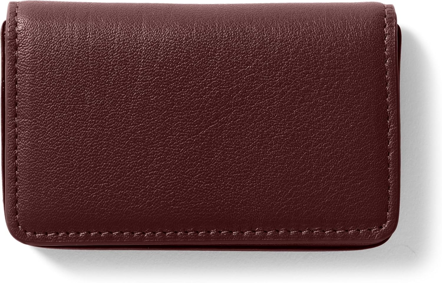 Leatherology Bordeaux Full Grain Leather Business Card Case – Slim Professional Card Holder with Magnetic Closure | Fits 20 Business or 9 Credit Cards