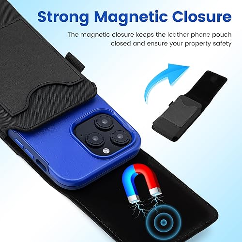 Miniatura 4 de Mopaclle Funda de nailon para teléfono celular para cinturón, compatible con iPhone 17 Pro MaxAir, iPhone 16 Pro Max, 15 Pro Max, Galaxy S25 Plus,