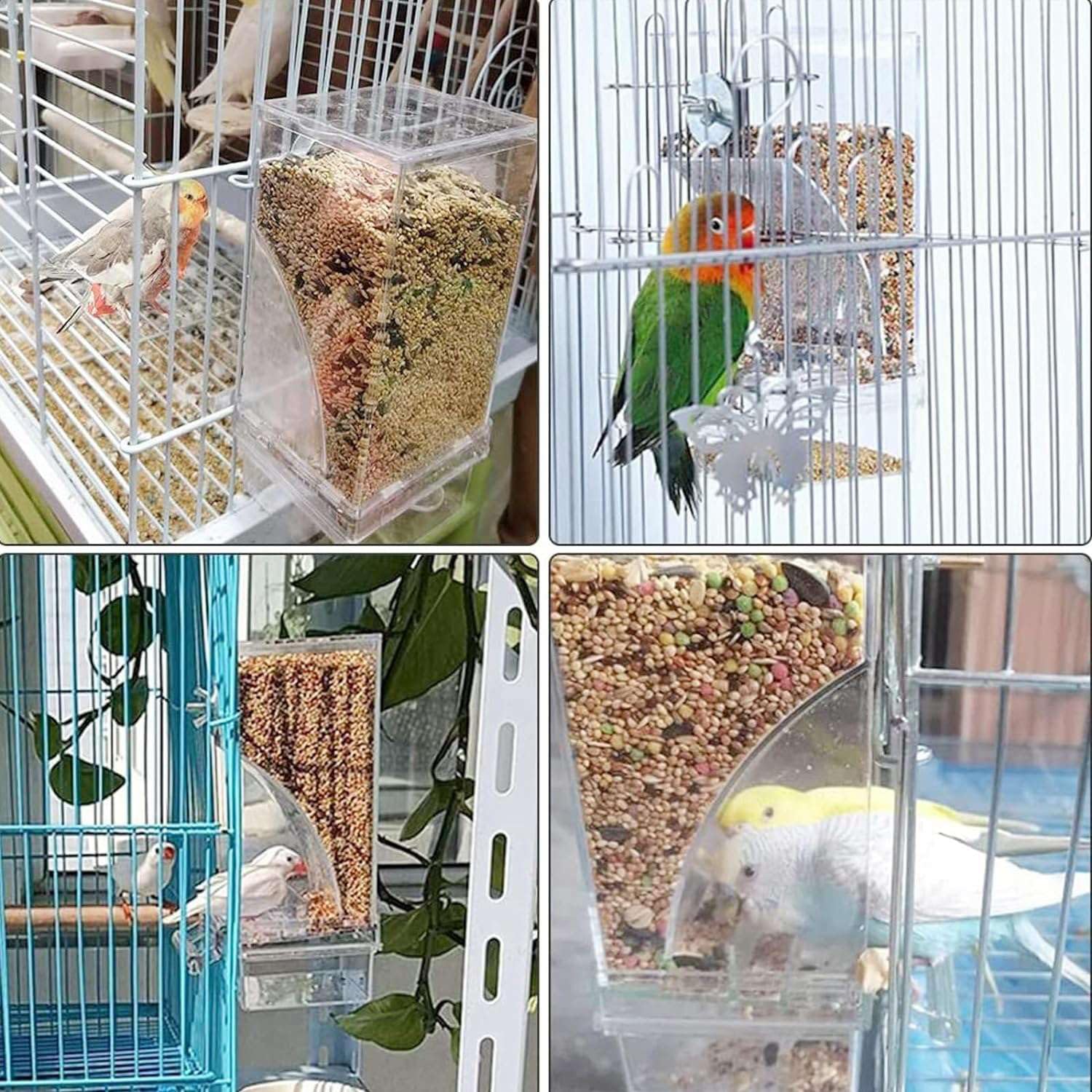 Automatischer Vogelfutter- & Wasserspender Set – Kein Durcheinander, Für Papageien, Sittiche & Mehr