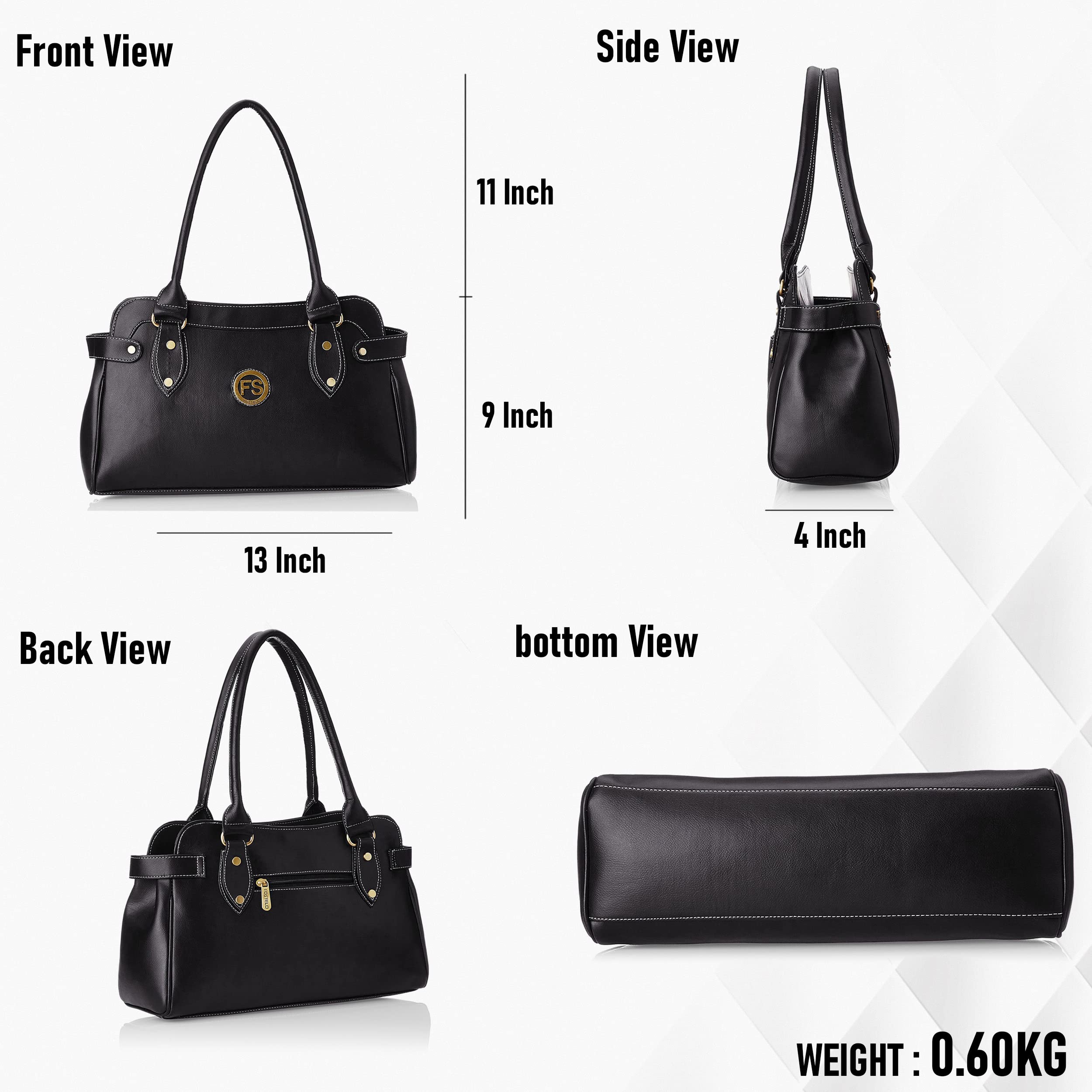 Fostelo Women's Jessy Stylish Satchel Tote Handbag for Women | Ladies Purse | Stylish Shoulder Bag | Gift For Women | Black 1