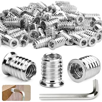 SWTYExt Pack of 30 Screw Nuts M5 x 15 mm Threaded Insert Wood M5