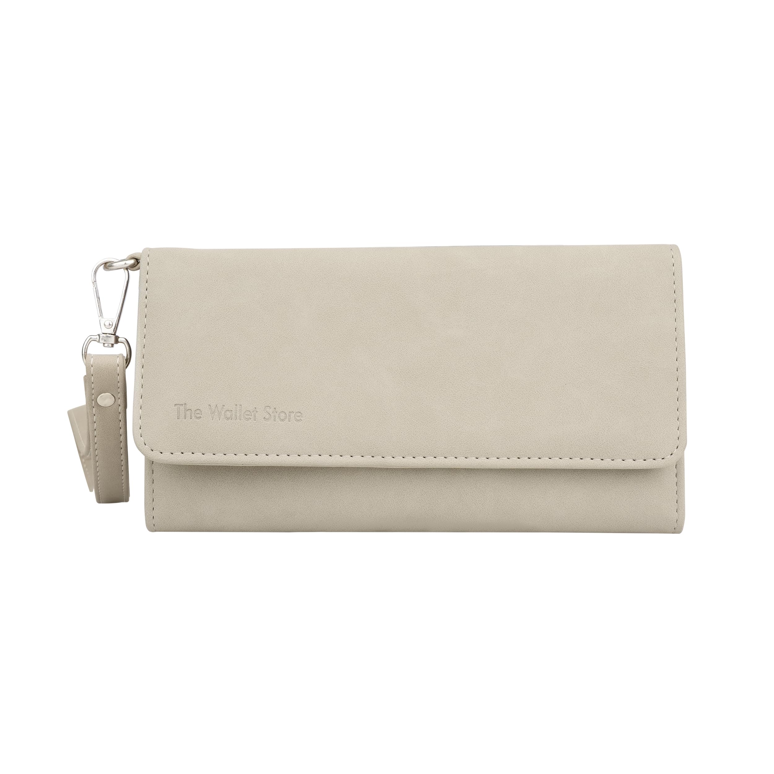 The Wallet Store Suede Leather Clutch For Women - Beige