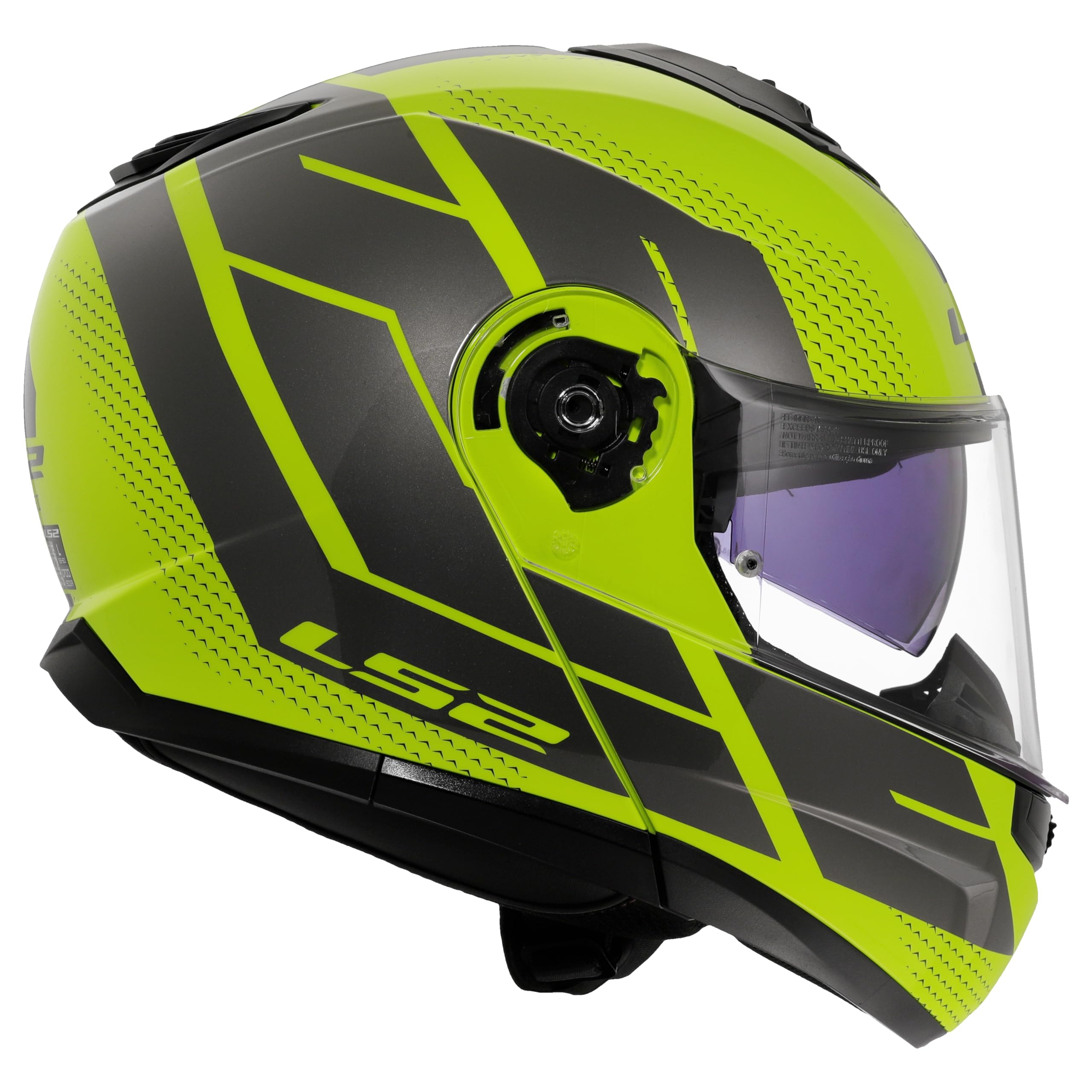 LS2, Casco Moto Modulare STROBE II CODE Gloss H-V Yellow Grey, M