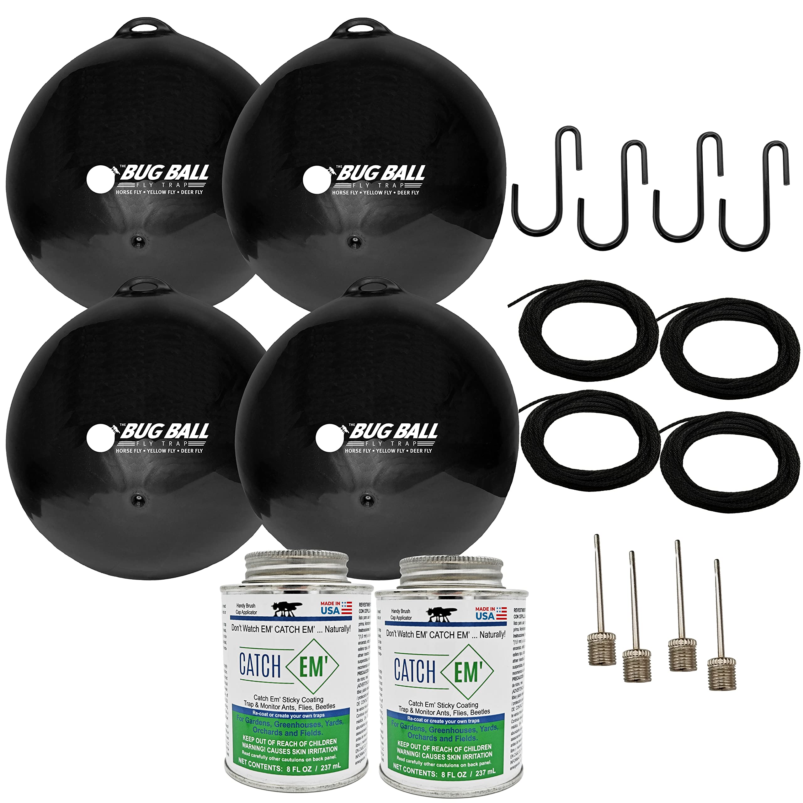 Bug Ball Starter Complete Kit - Biting Fly and Insect Trap, Pack of 4