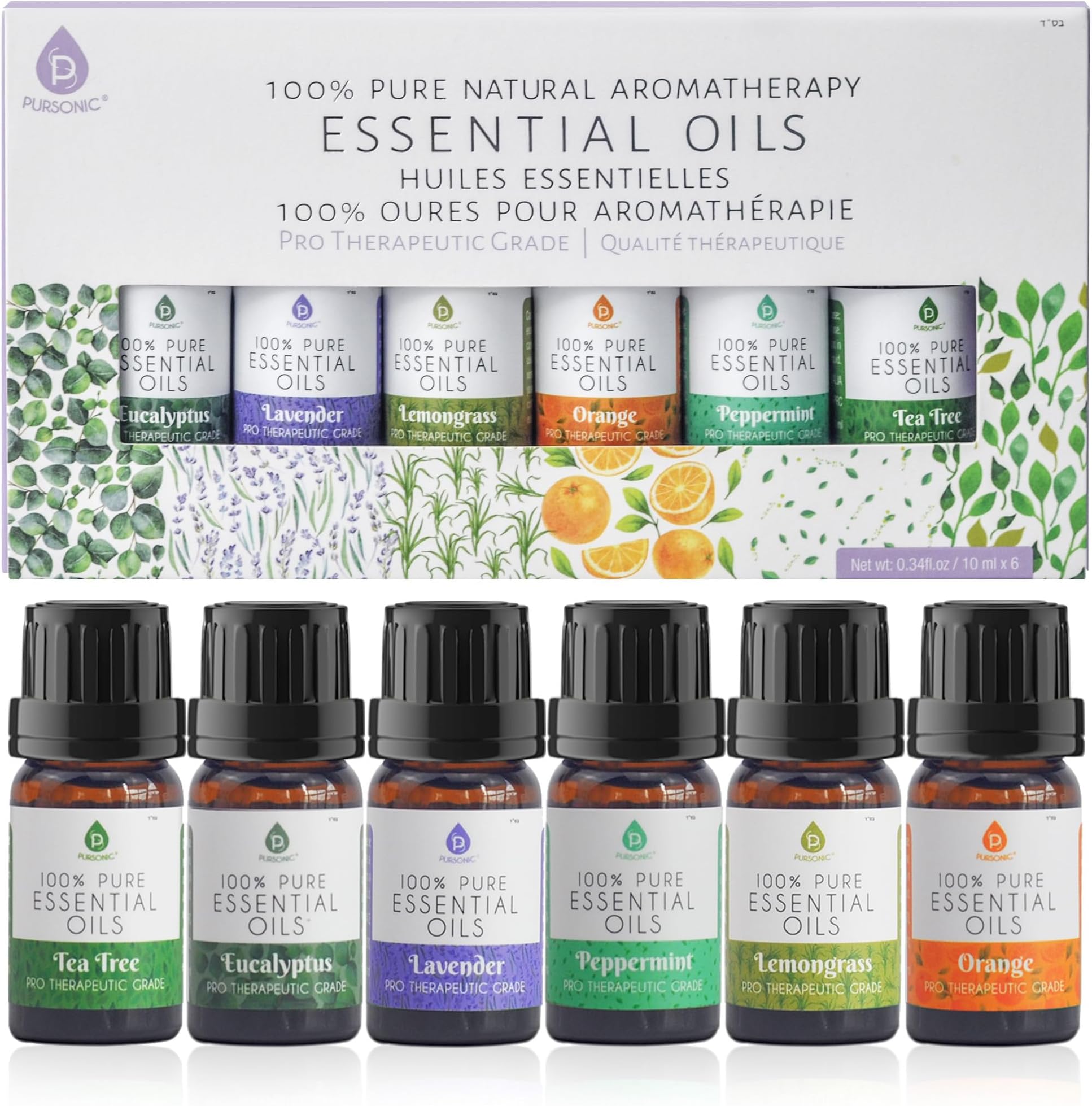 Amazon.com: Pursonic Essential Oils Set - Top 6 Aromatherapy Blends ...