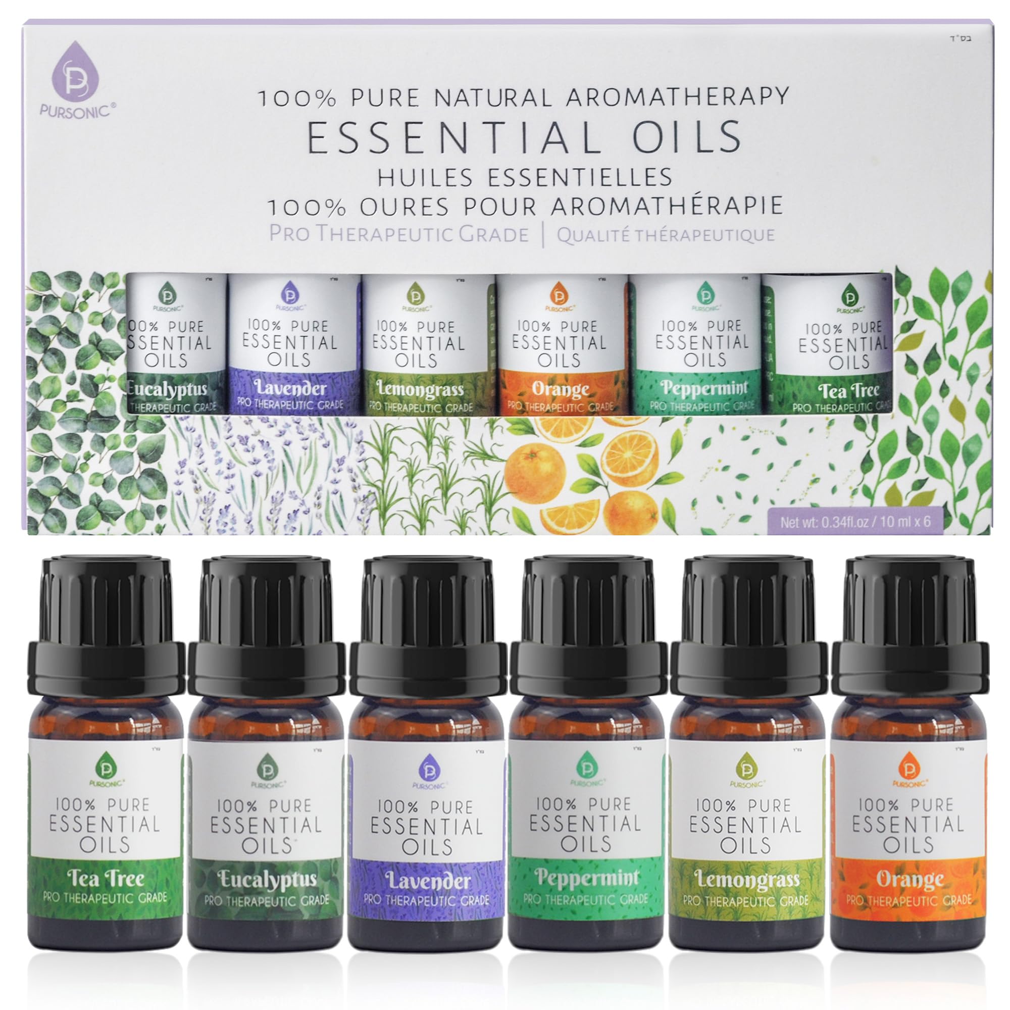 Amazon.com: Pursonic Essential Oils Set - Top 6 Aromatherapy Blends ...