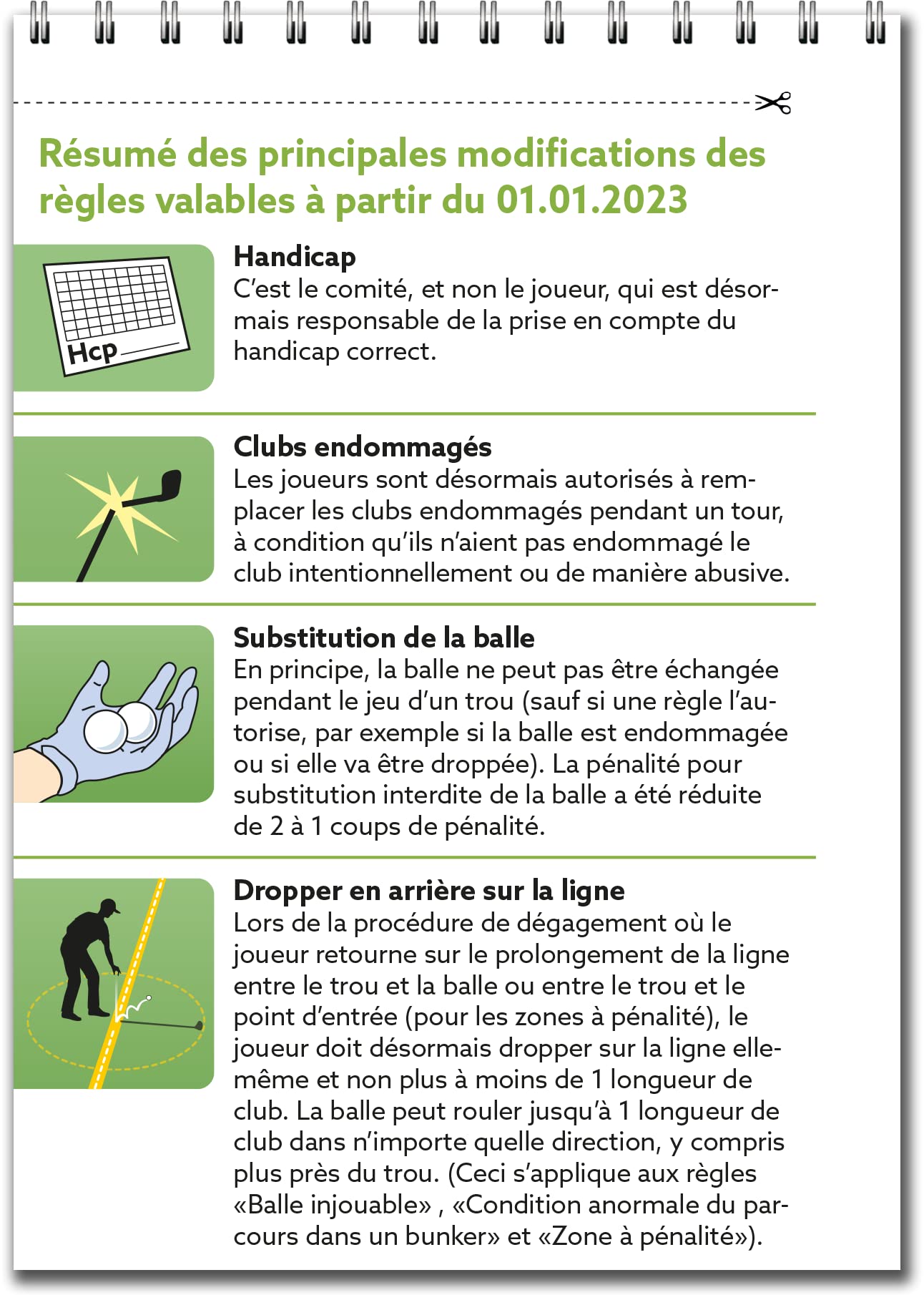 Règles de golf, l'essentiel 2023-2026 : Guide pratique à utiliser sur le parcours