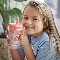 Vista 2 de Zak Designs Kelso Princesas Disney - Vasos para niños pequeños, paquete de 2 vasos de plástico de 15 oz, a prueba de fugas