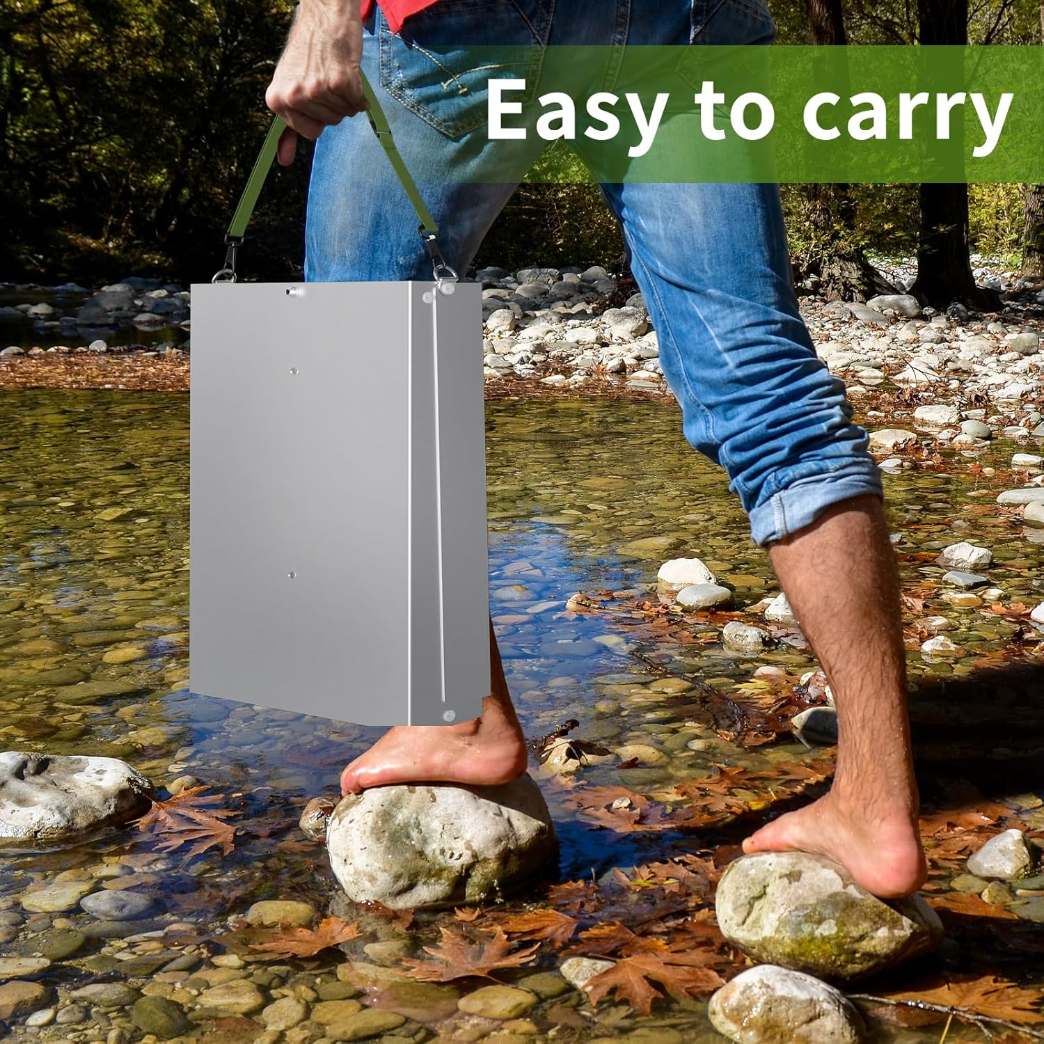 Gold Panning Kit &, 50" Sluice Box, Portable Folding Aluminum Sluice Box with Miner's Moss – Lightweight Gold Prospecting Tool for Rivers, Creeks Dredging