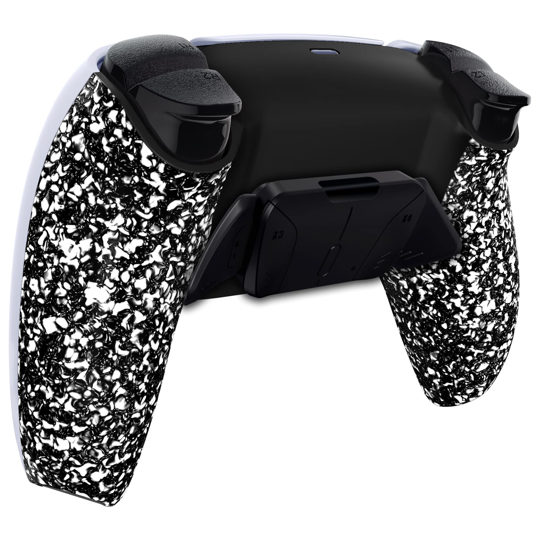 eXtremeRate RISE4 Remap Kit Programmable pour ps5 Manette BDM-010&020, Coque Arrière Redessinée avec 4 Palette pour ps5 Manette, Carte améliorée, Blanche Texturé