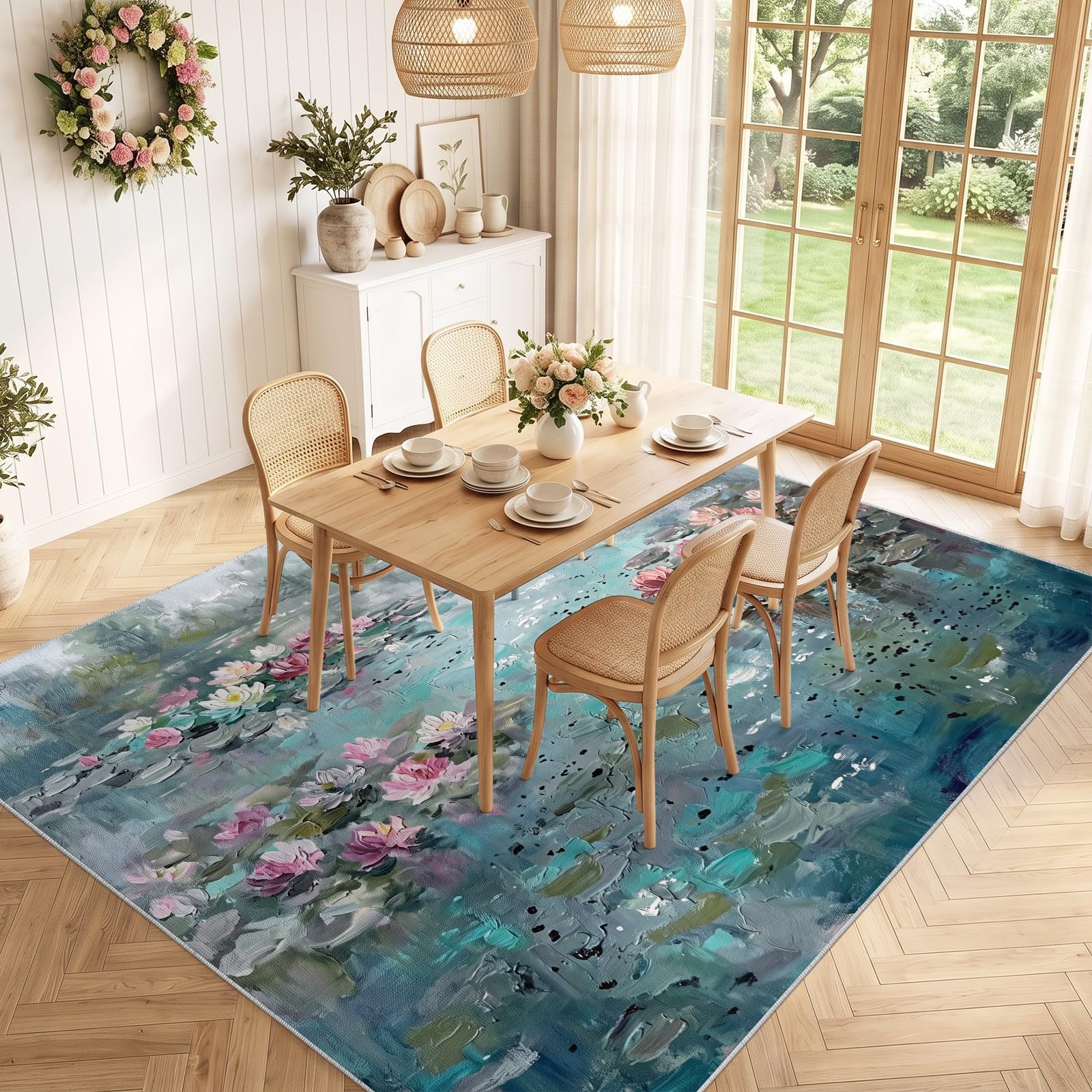 Generisch Wohnzimmer Teppich 140 x 200 cm Natürlich Warm Tier Hund, Teenager Junge Mädchen Zimmer rutschfeste Flanell Teppiche, Teppich Kurzflor Extra Weich Pflegeleicht
