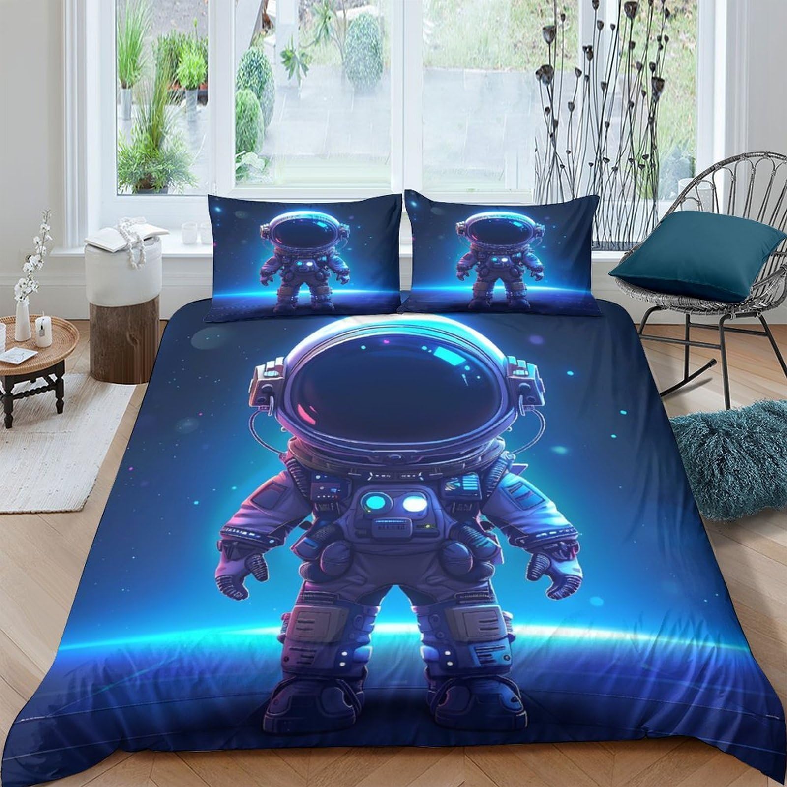 Ctjqhvkz Style-6 3D Printed Astronaut Space Fitted Sheet Microfiber Soft Breathable Cosmic Universe Mattress Cover For Bedroom Guest Room Decor Single（135X200cm）