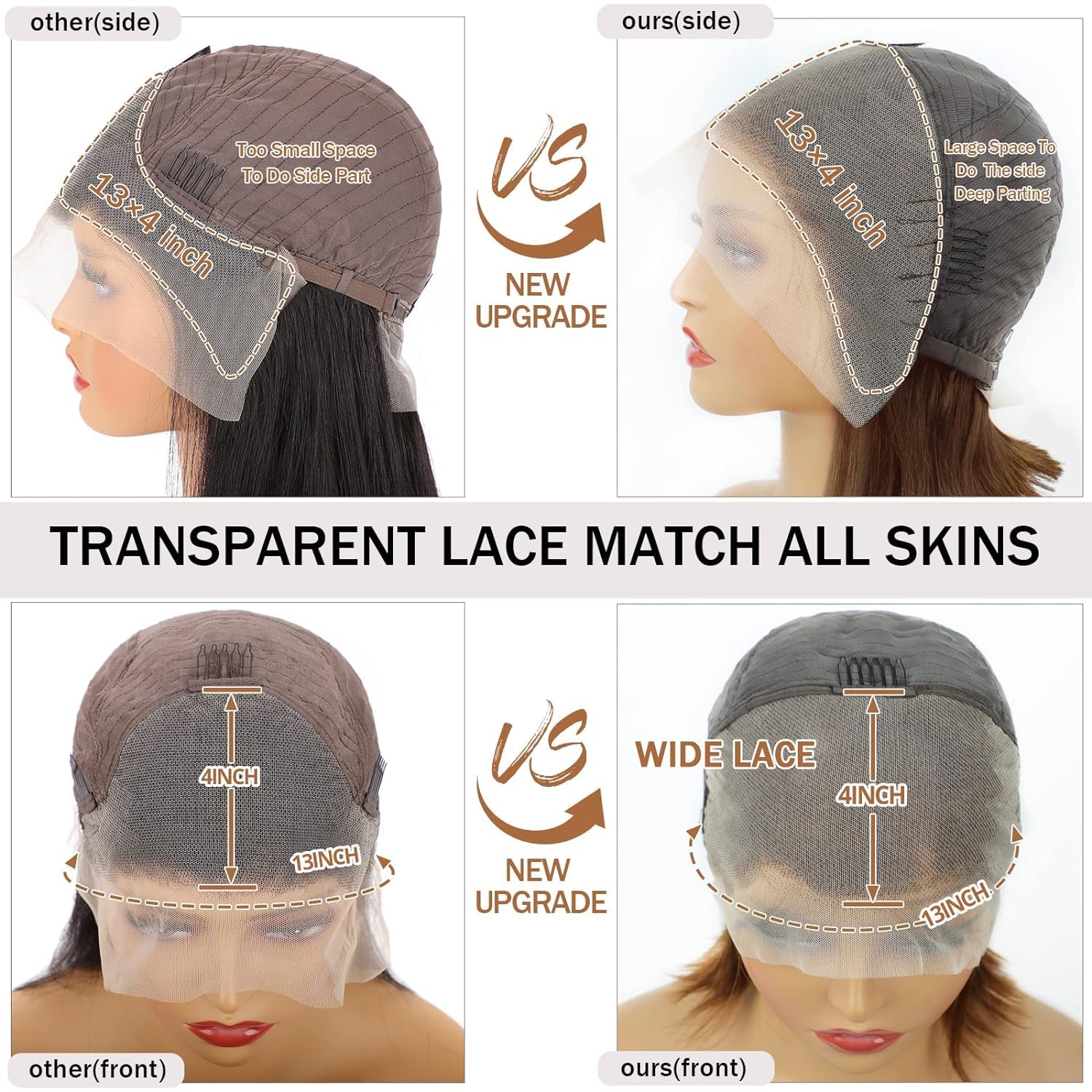 Human Hair Straight Bob Lace Front Wig, Pre-Plucked 13x4 Glueless