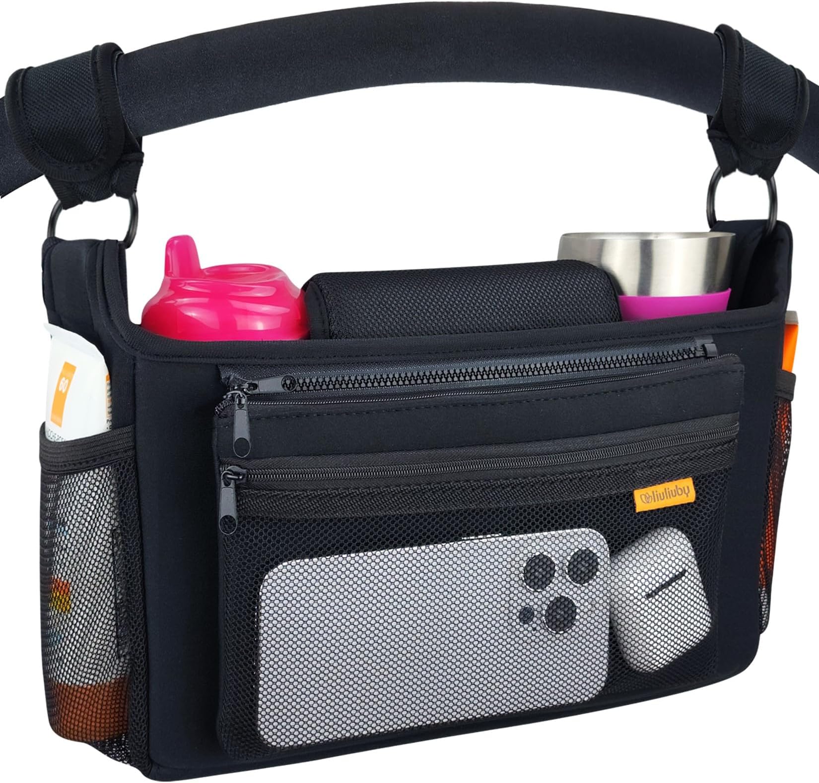 liuliuby Universal Stroller Organizer with Cup Holder
