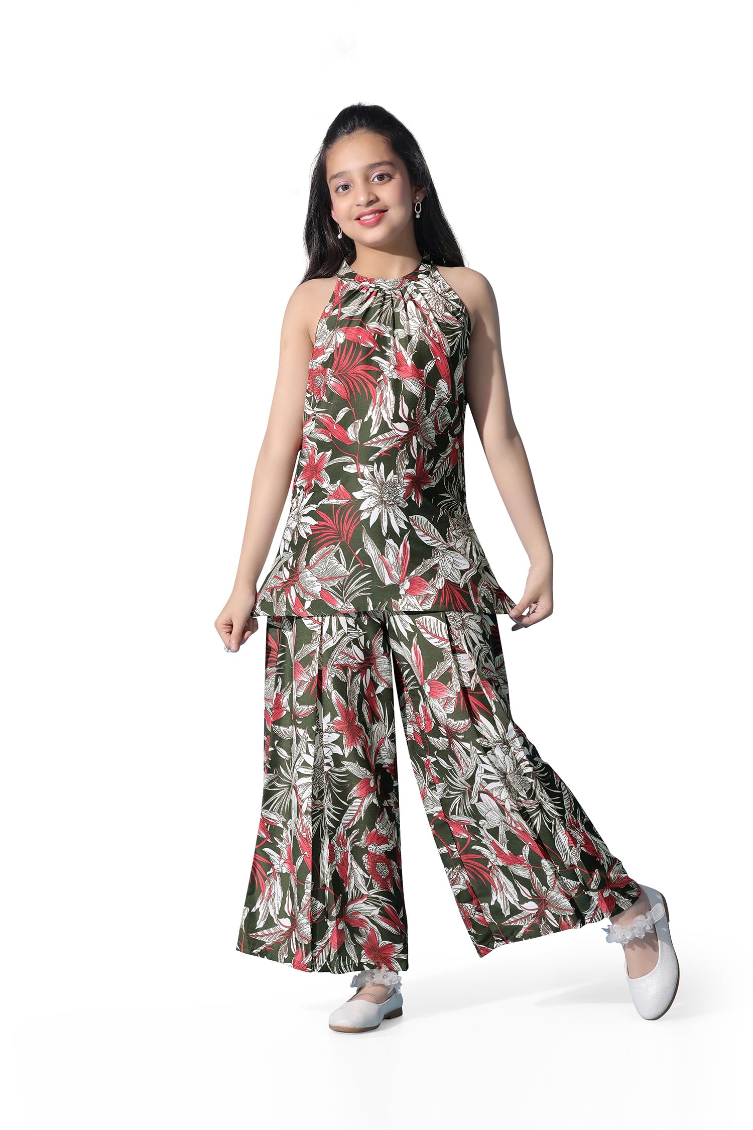 Fashion DreamGirl's Cotton Blend Floral Clothing Set