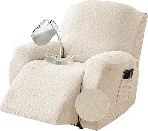 Vista 27 de Gennia Funda Impermeable para Sofá Reclinable, Fundas Elásticas para Sofá Reclinable con Bolsillos, Fundas Lavables para Sillón Reclinable Lazy Boy