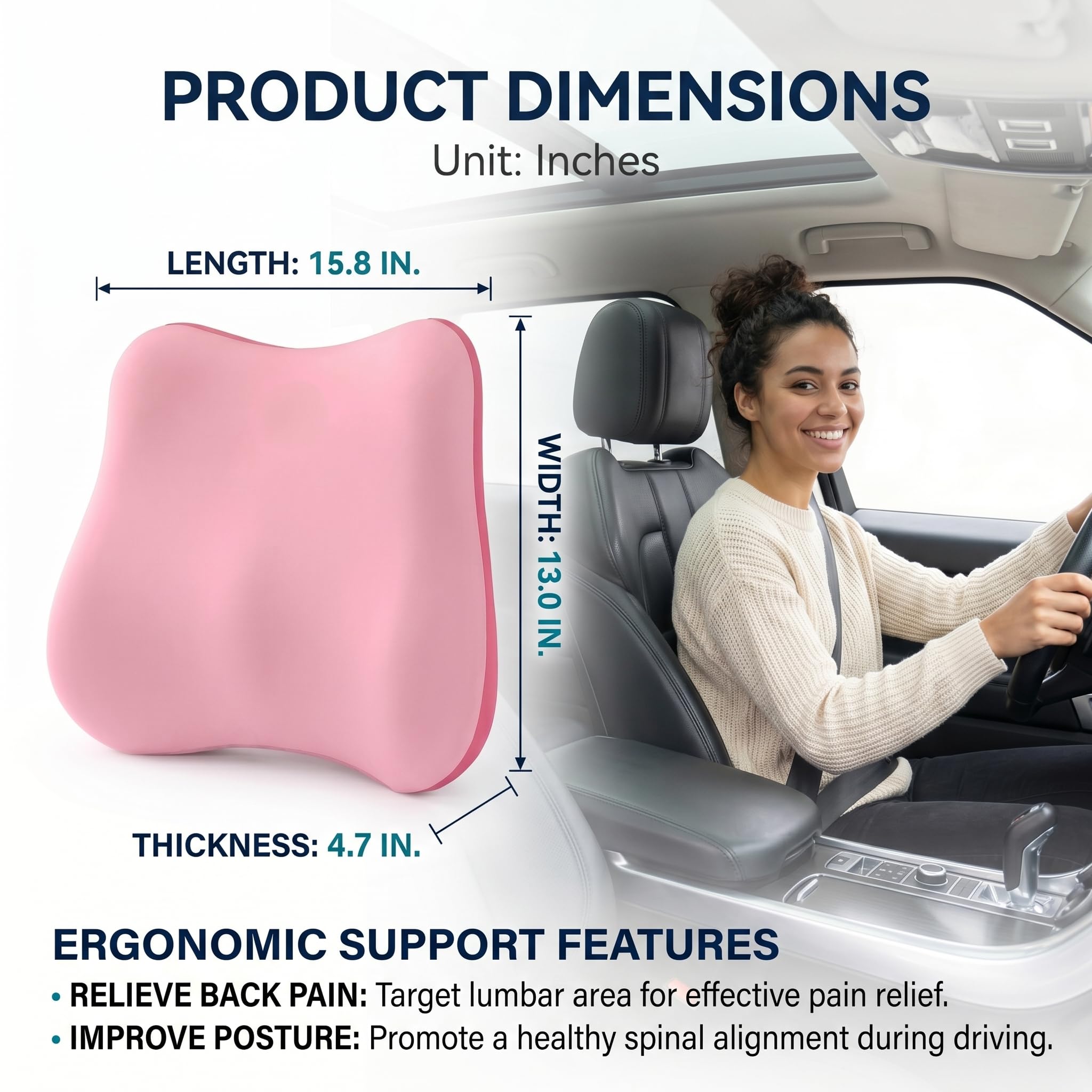 Memory Foam Lumbar Support Pillow Gallery Image