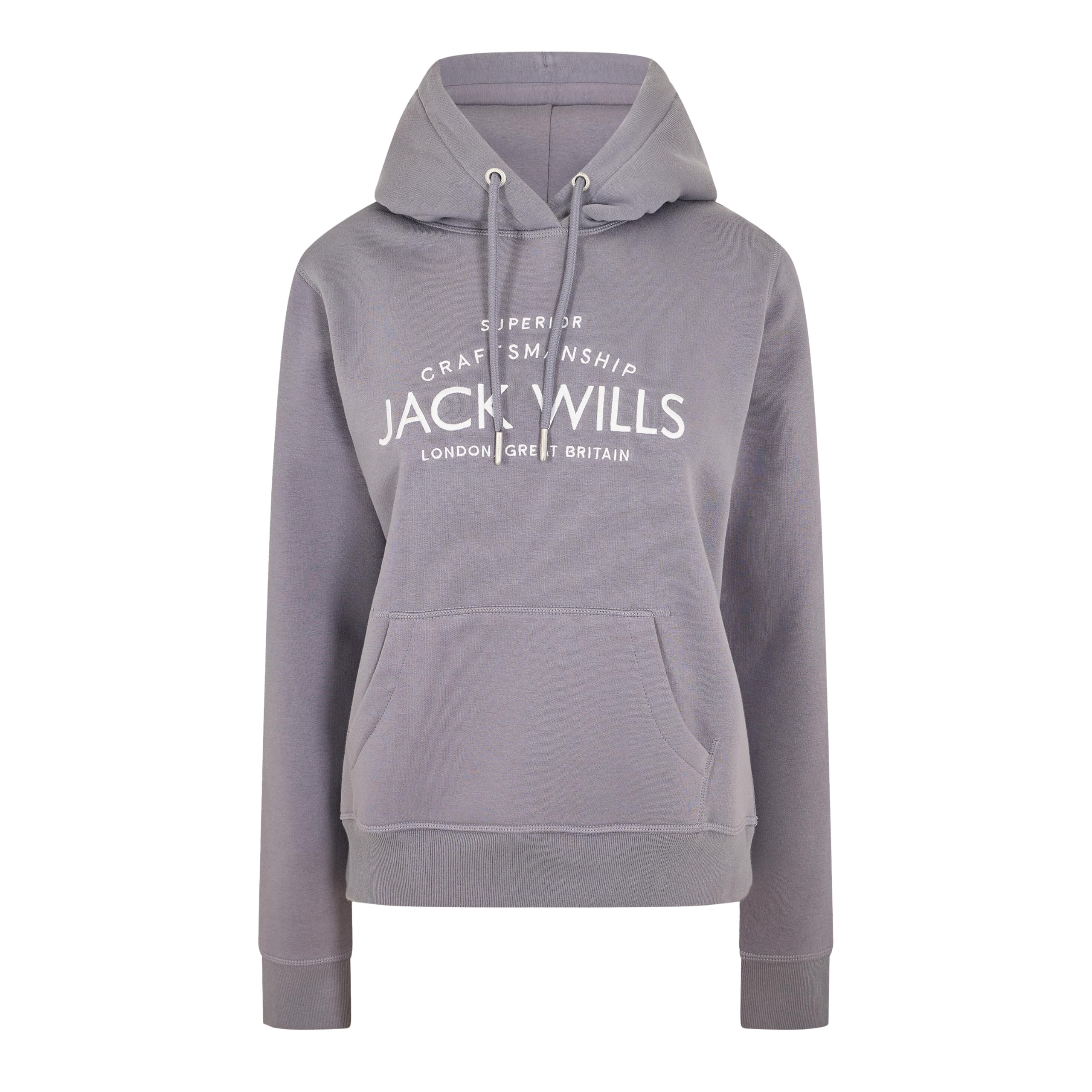 Jack Wills Women's Dusky Blue Hunston Graphic Logo Hoodie 8