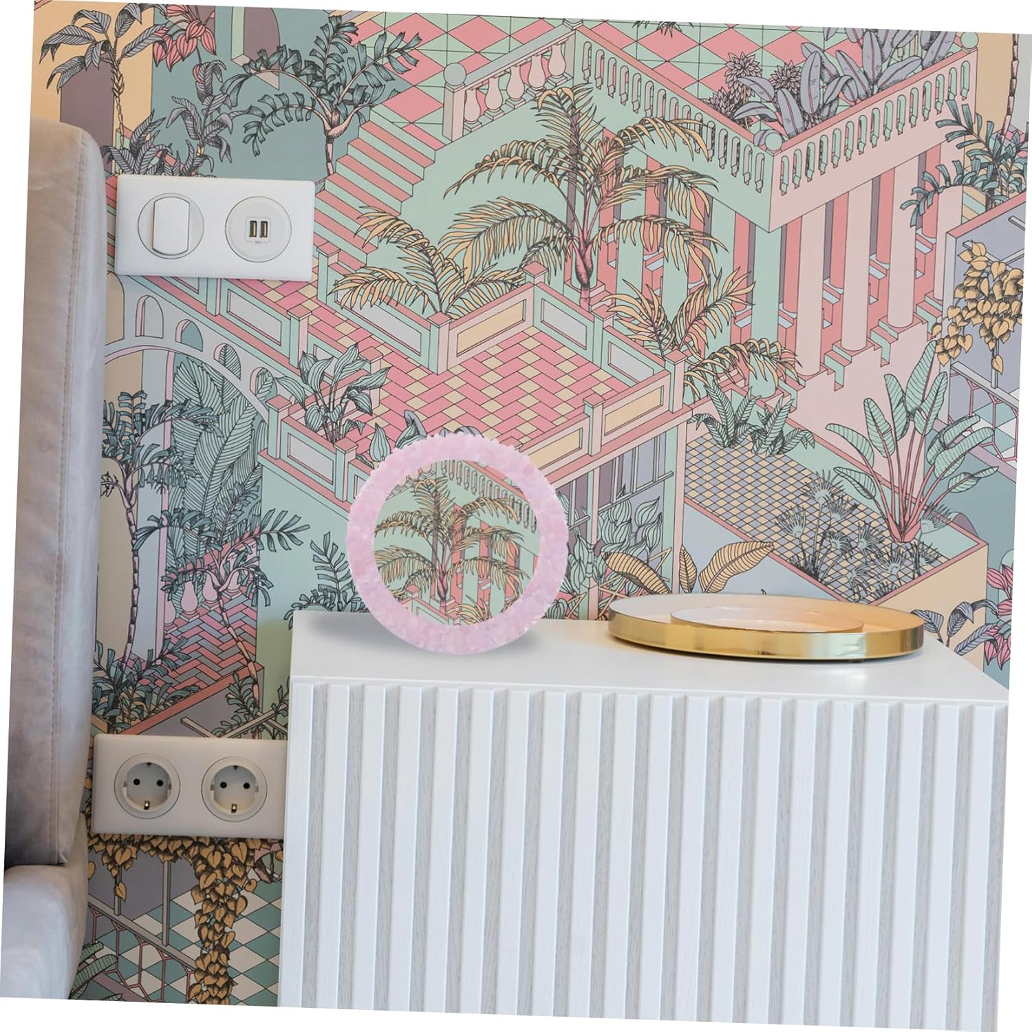 Crystal Makeup Mirror Decorative Lash Mirror Bling Tabletop Portable Vanity