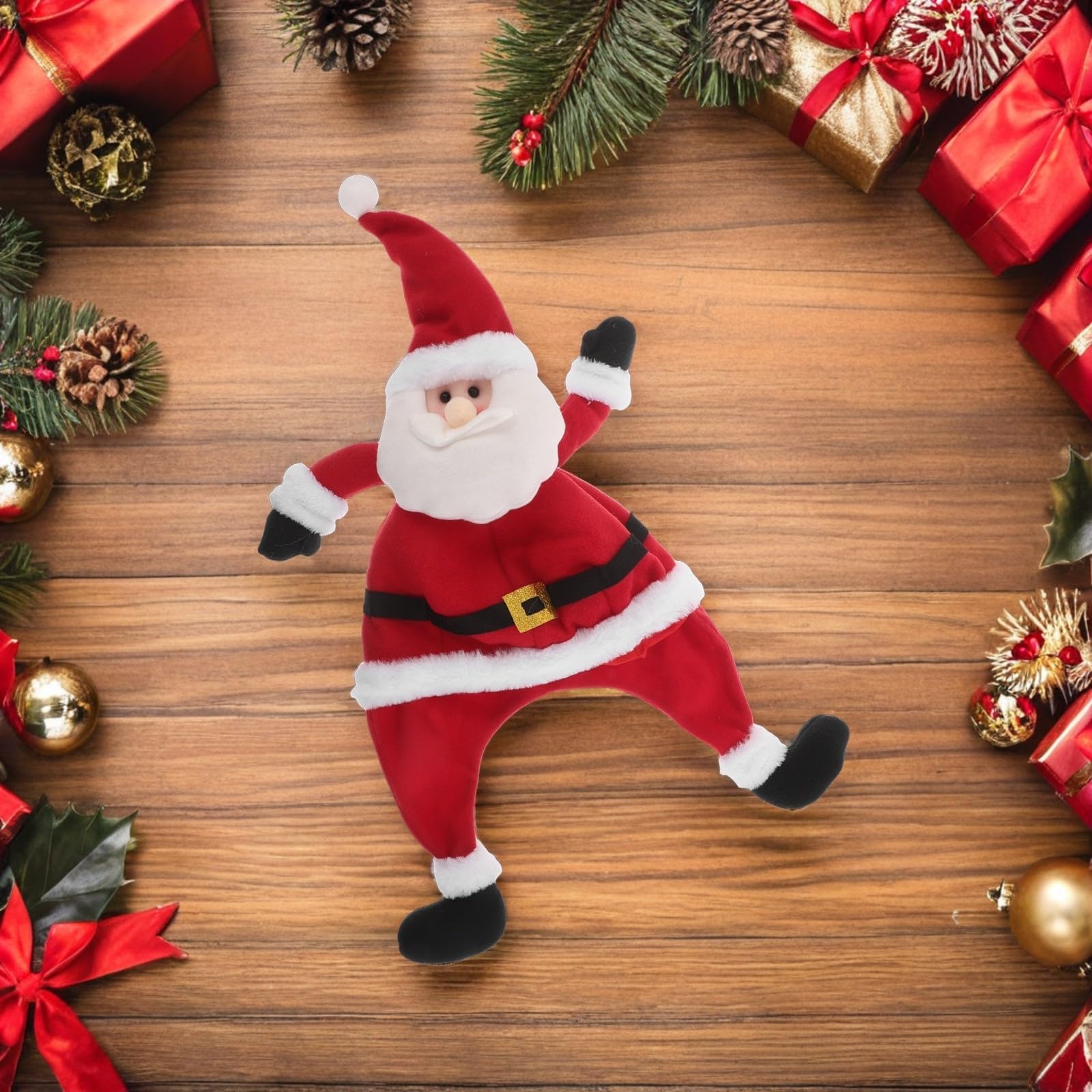 NUOBESTY 3 Stück Lustige Weihnachtsmannmütze mit Langen Beinen für