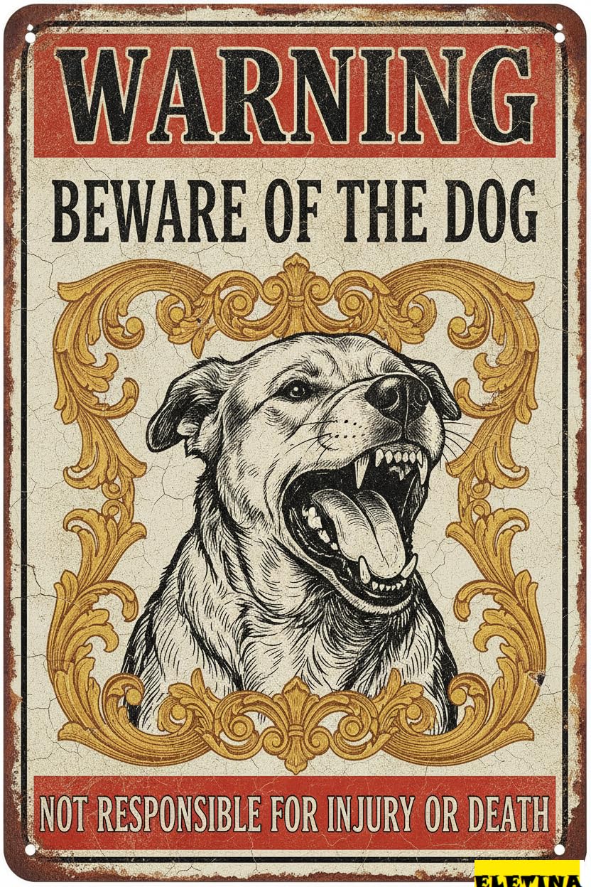 Personalized Sign for Man Cave Beware Of Dog Mastiff Warning Aluminum Metal Tin S Outdoor Yard Warning Fence Yard Home Kitchen Farm Garden Wall Decor 8x12 Inch Private Property Decorative