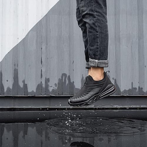 Miniatura 6 de LARNMERN Zapatos sin cordones antideslizantes impermeables para caminar, zapotos trabajo, antideslizantes, zapatos de trabajo, amortiguación de