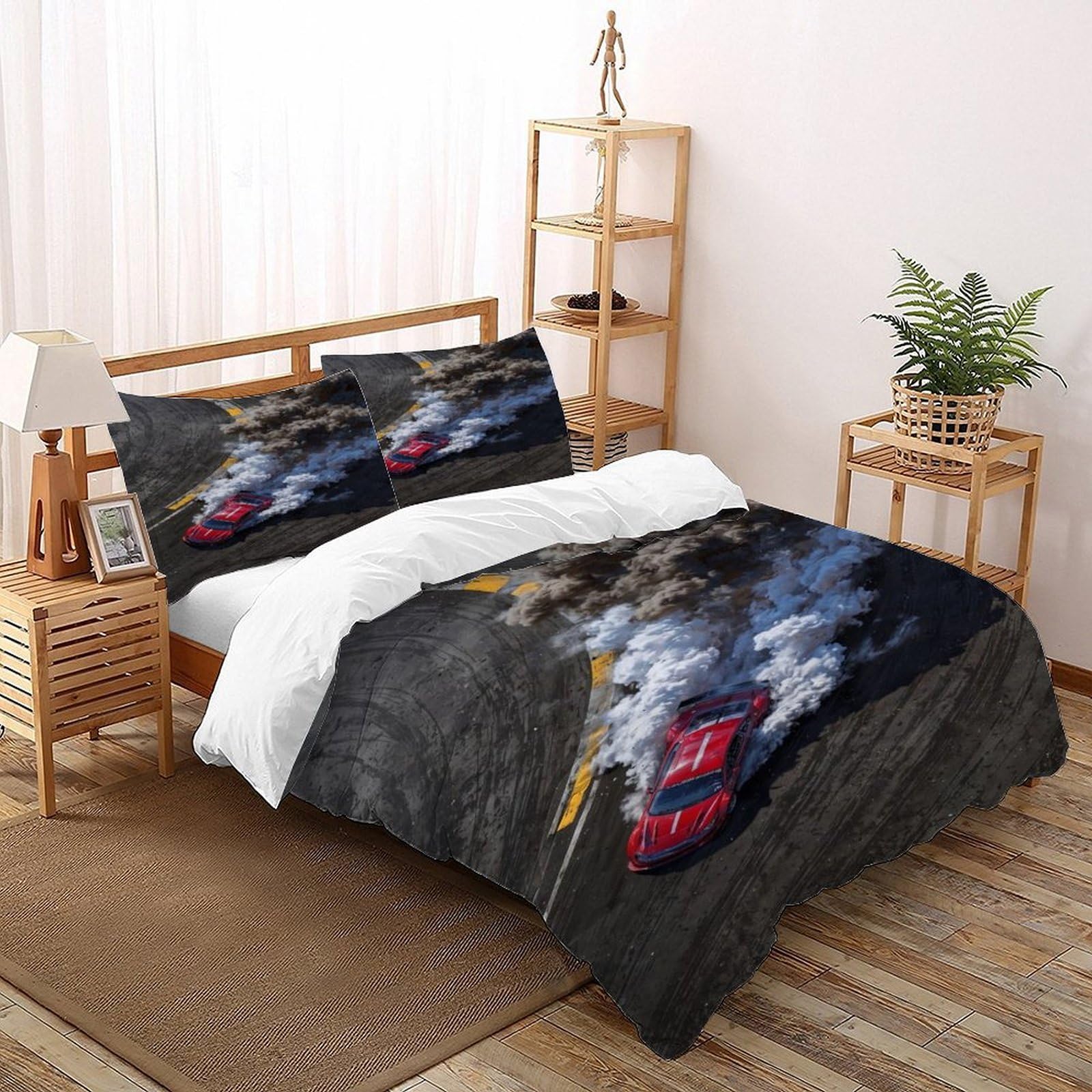Housse de couette 3 pièces sports theme anti-plis et douce pour peau sensible adulte et enfant