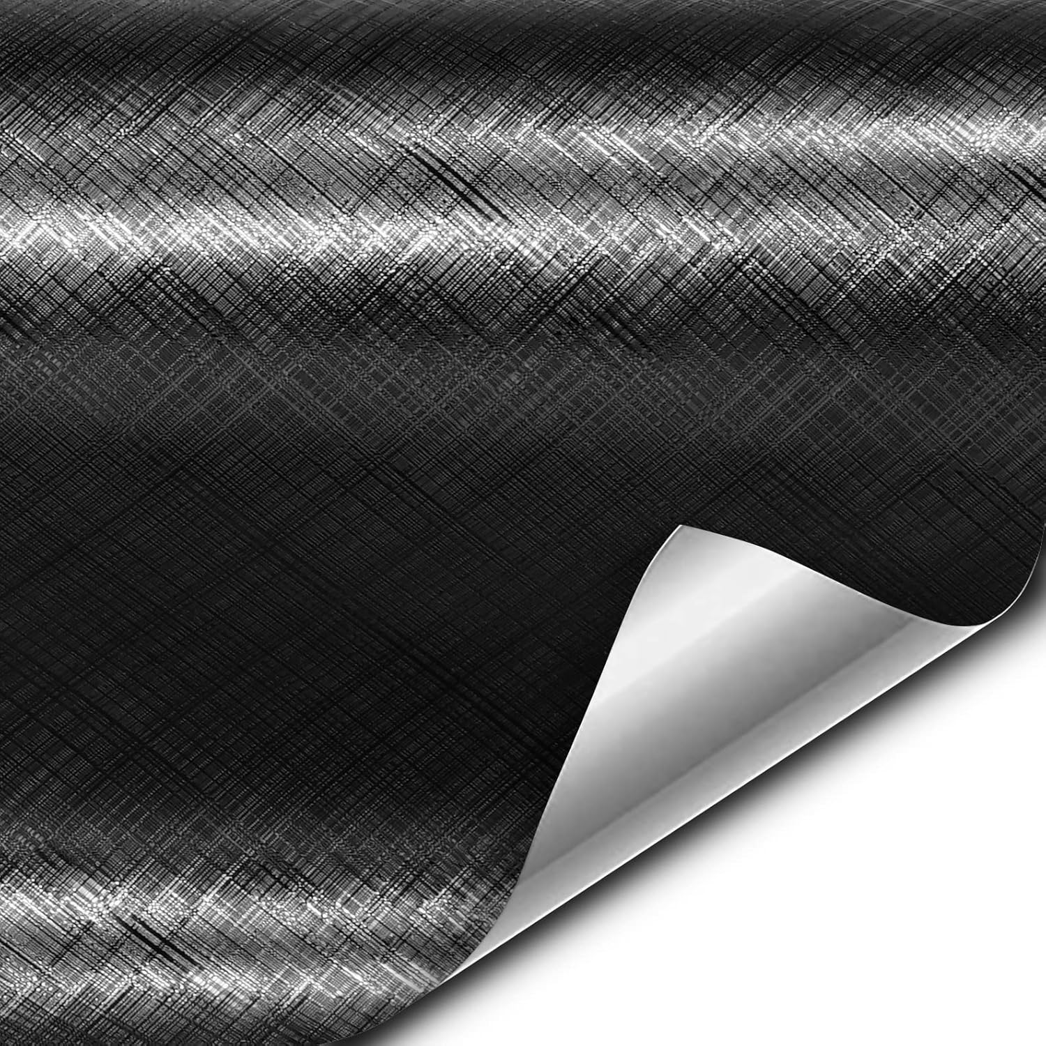 VViViD Black Stealth Plaid Brushed Vinyl Car Wrap Roll 6ft x 5ft
