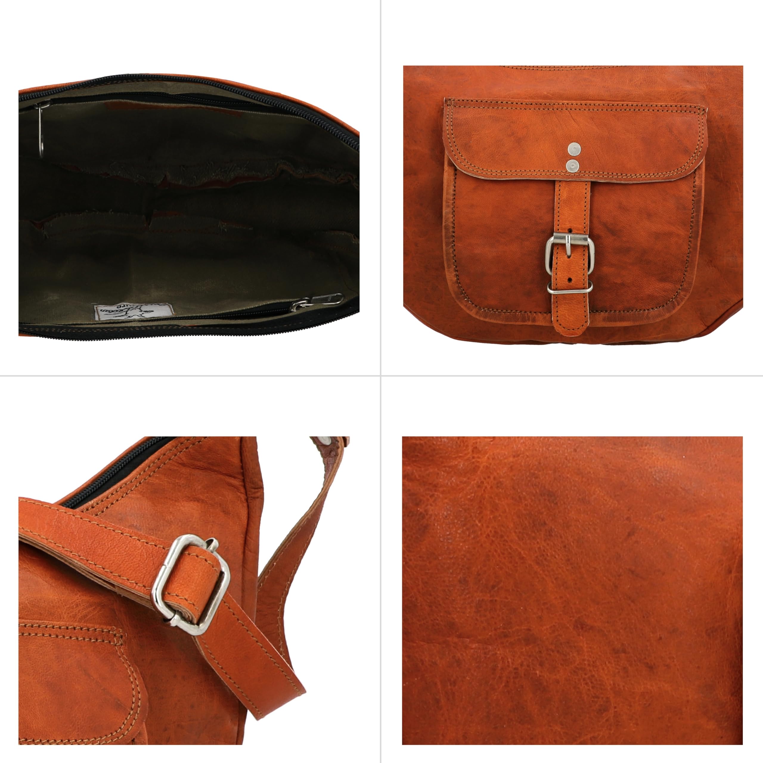 Gusti Cuero nature "Mira" Bolso Bandolera Vintage Retro Mujer Cuero de Cabra Hebilla Marrón Práctico Elegante Regalo K56b