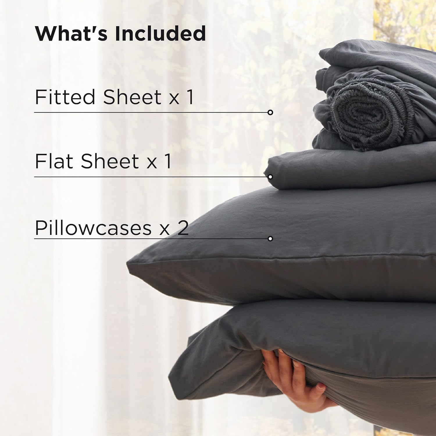 Bedsure Deep Pocket Twin Sheets - 4 Piece, Prewashed Ultra-Soft Twin Sheets Set, Fits Mattresses Up to 18 Inches Thick, Breathable & Secure Fit, Hotel Luxury Bedding, Grey