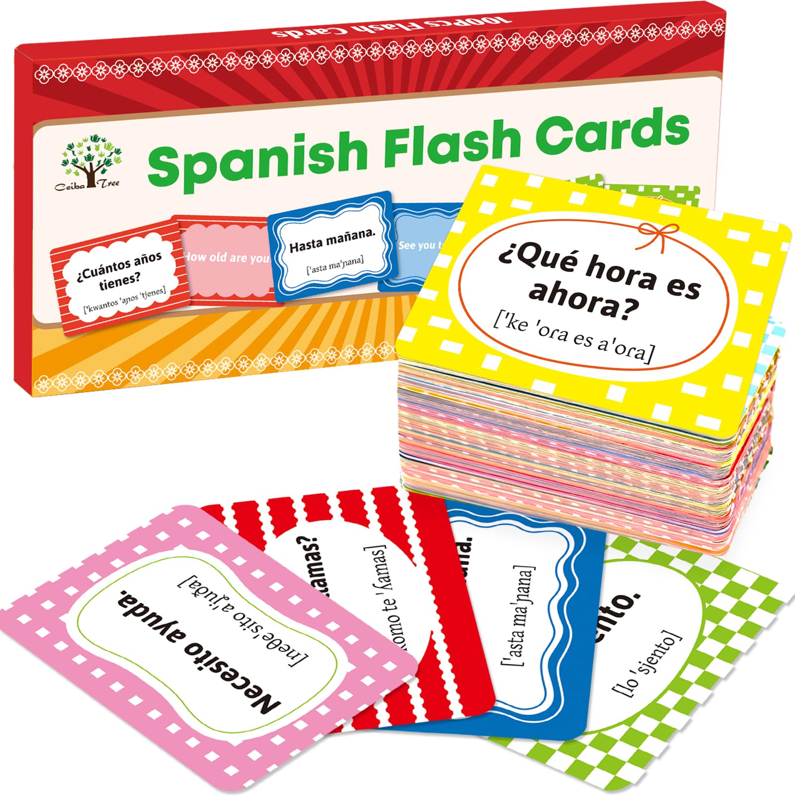 Amazon.com: Ceiba Tree Spanish Conversational Phrase Flash Cards