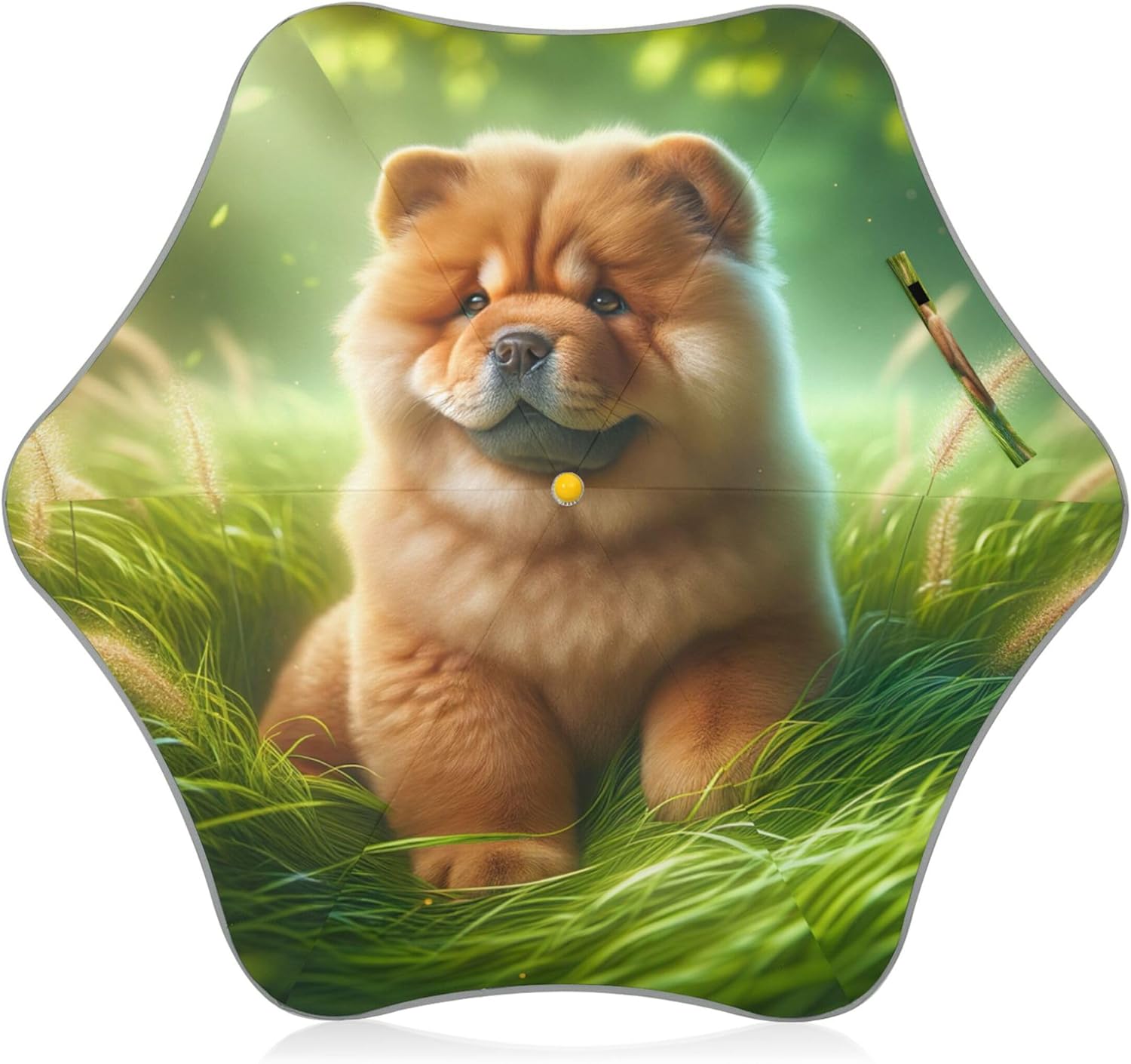 Joisal Colorful Girls Umbrella for Kids Parasol UPF 50+ Sun Umbrellas Uv Protection Black Long Stick Boy Umbrellas for Rain Chow Chow Dog Cute Puppy 90x65cm / 35.5x25.6in