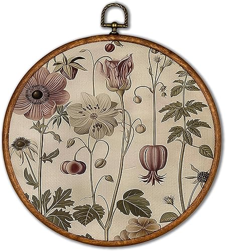 KSDUT Arte botánico floral para decoración de pared, arte de pared de flores vintage naturales bohemias, arte de pared con marco de lienzo para