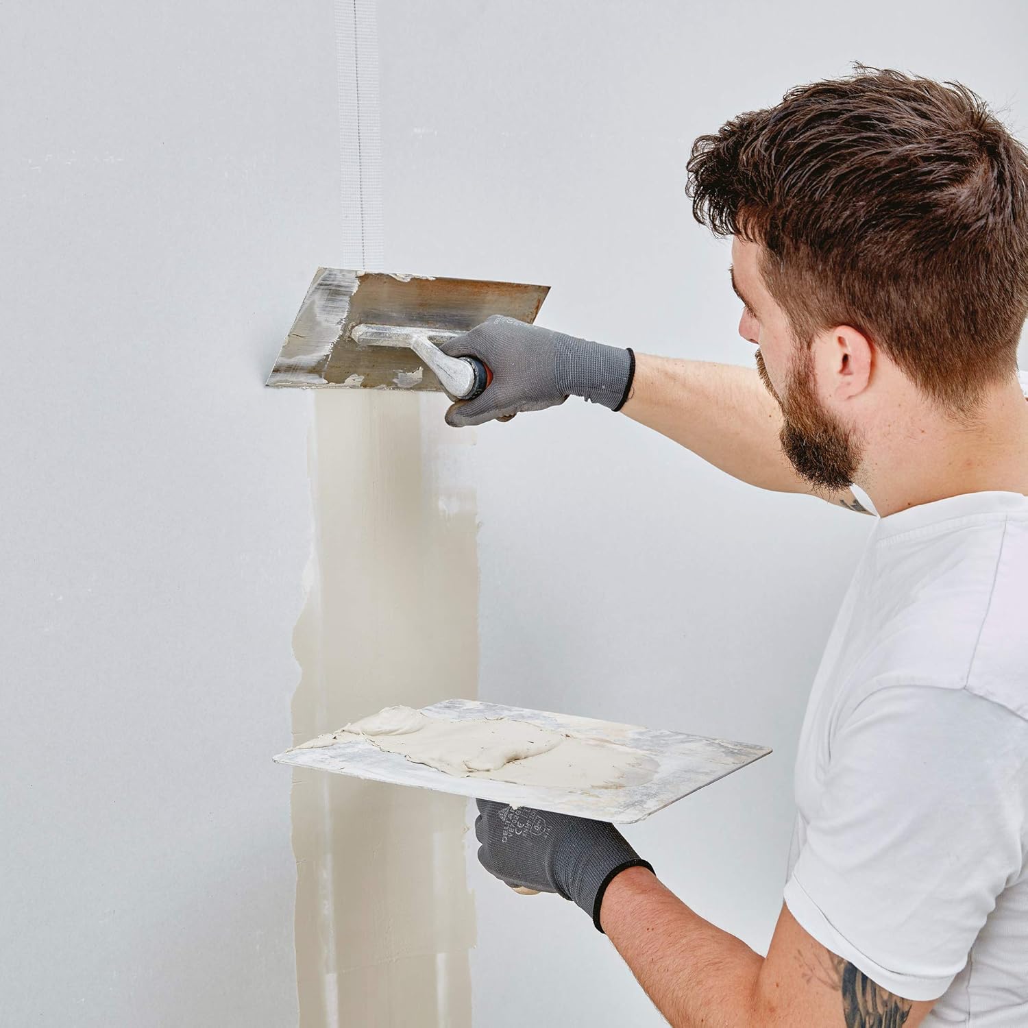 Everbuild – EuroScrim – Self-Adhesive Scrim Tape – High-Tack Adhesive – Off White – 100mm x 90m