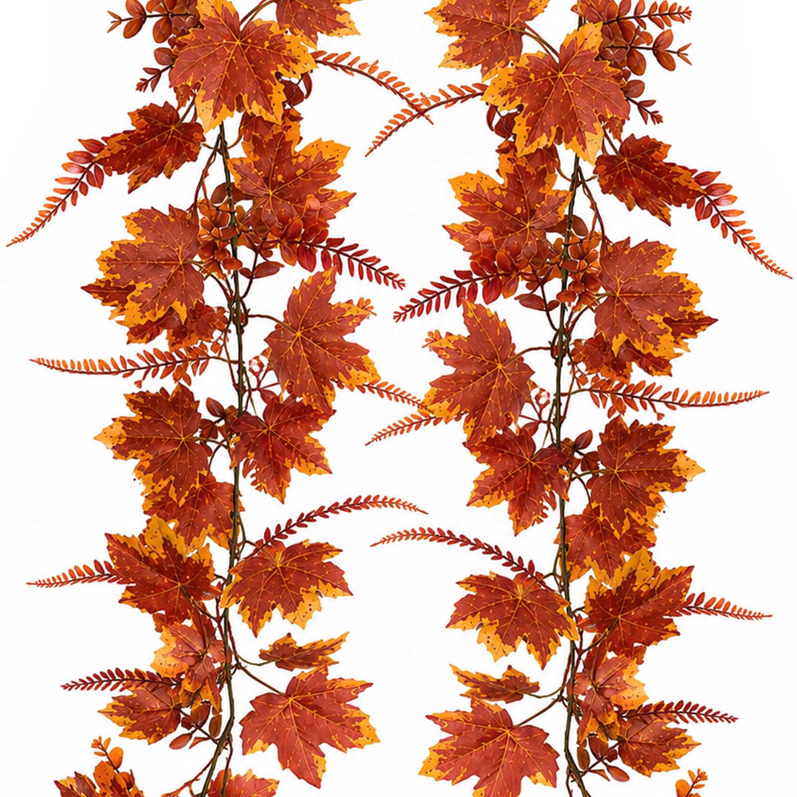 Autumn Decorations, Artificial Autumnal Boston Fern Eucalyptus Leaf Vines