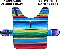 Vista 2 de Poncho de perro hecho a mano de Authentic Mexican Blanket; ropa para perros, suéter, abrigo, xxL, Azul