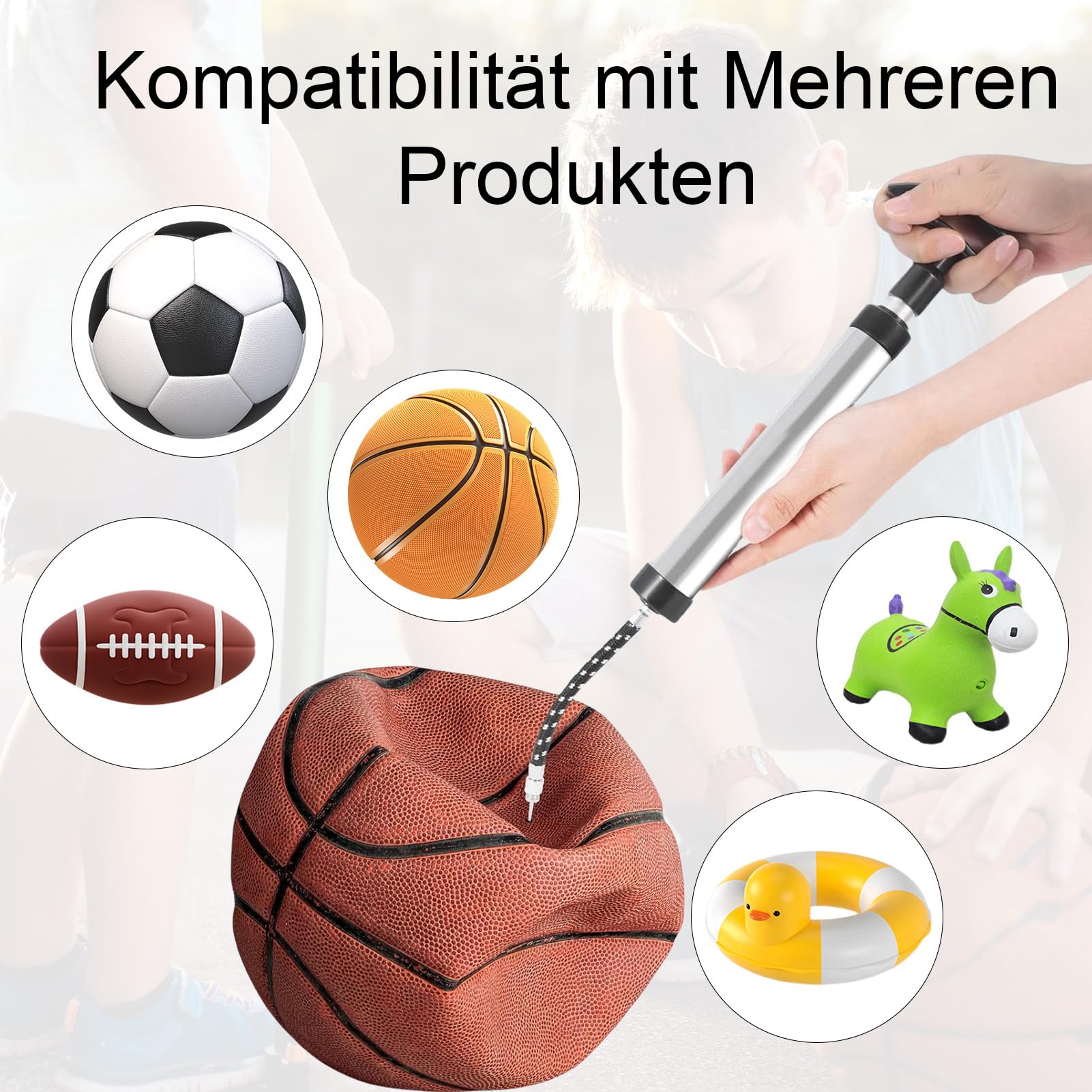 20 agujas de bomba de bola de acero inoxidable, agujas universales compatibles con bomba de fútbol, bomba de baloncesto para pelotas deportivas como fútbol, baloncesto, voleibol