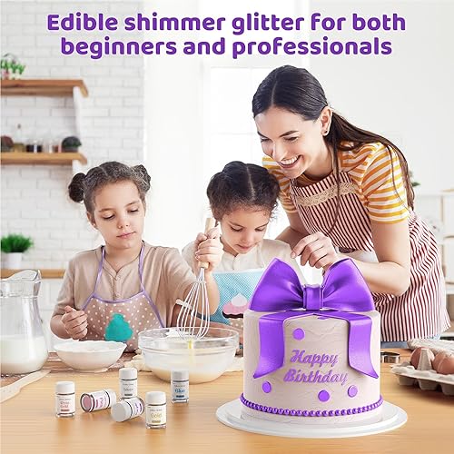 Miniatura 3 de Purpurina comestible, polvo comestible para bebidas, chispas comestibles para cupcakes, galletas, azúcar de caramelo, paletas, colorante de grado