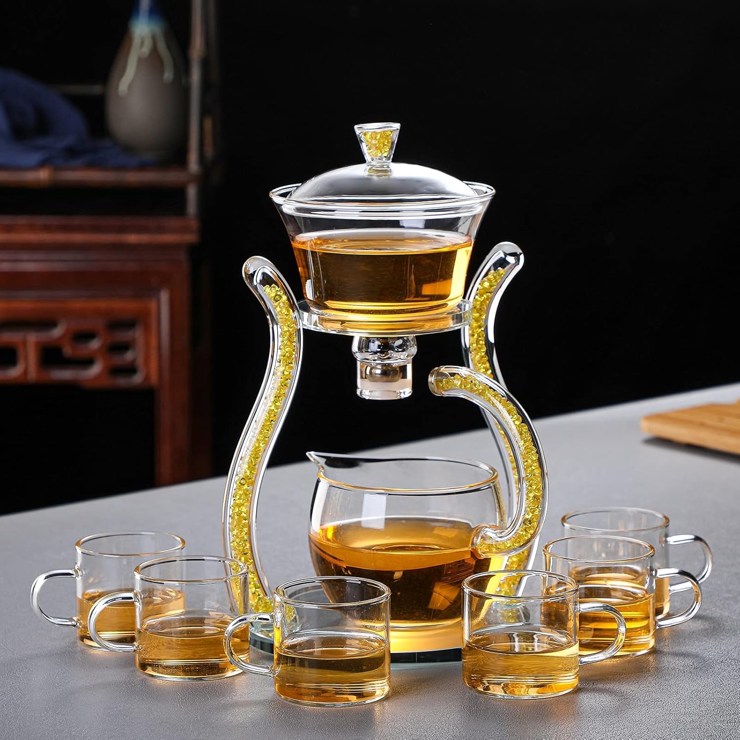 RORA Lazy Kungfu Glass Tea Set Semi Automatic Drip