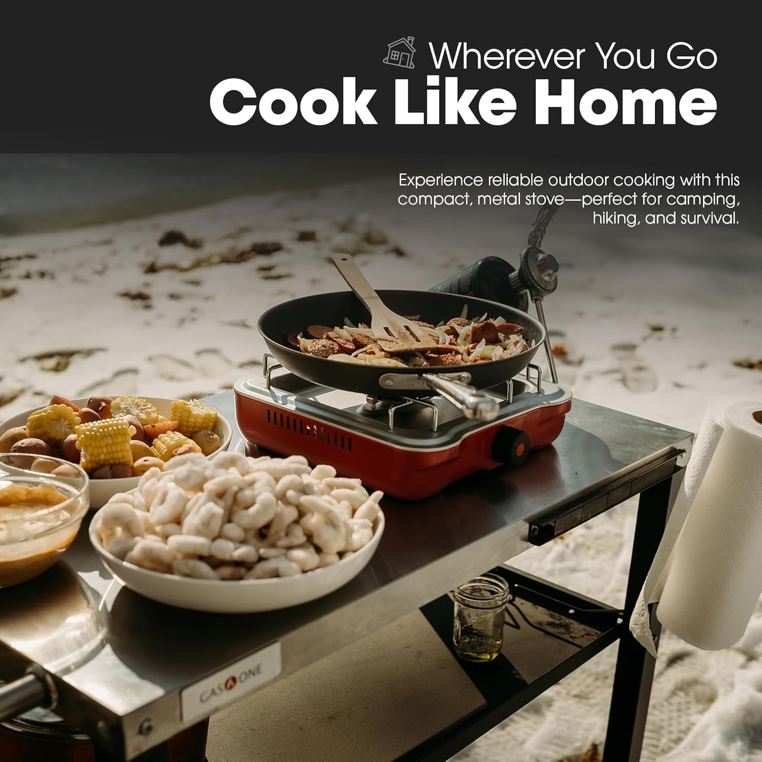 GasOne Single Propane Burner Camp Stove – 10,000BTU Portable Stove Propane Grill with Removable Cooking Grid – Large Easy to Use Knob – Carry Case Included